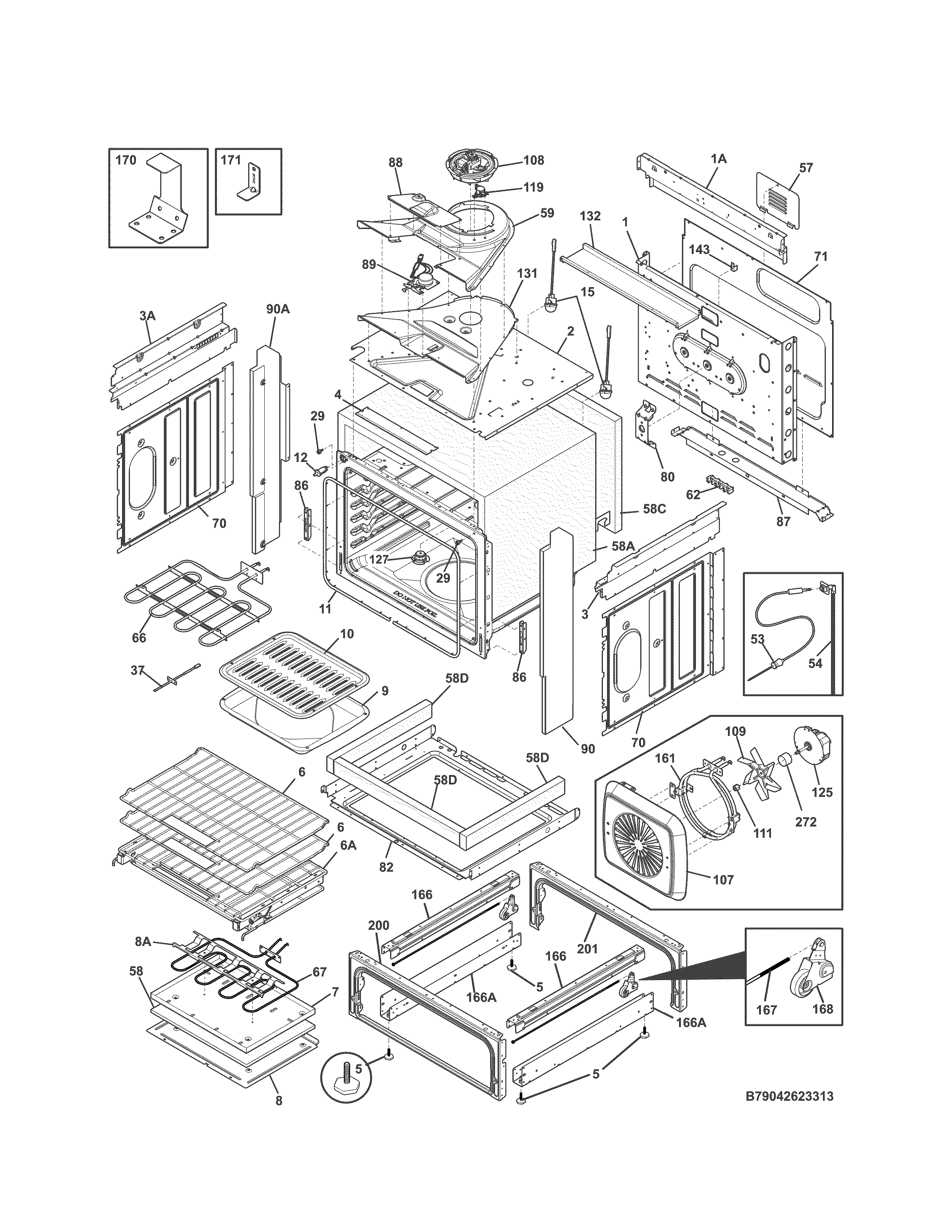 Kenmore Elite 79042623313 body diagram