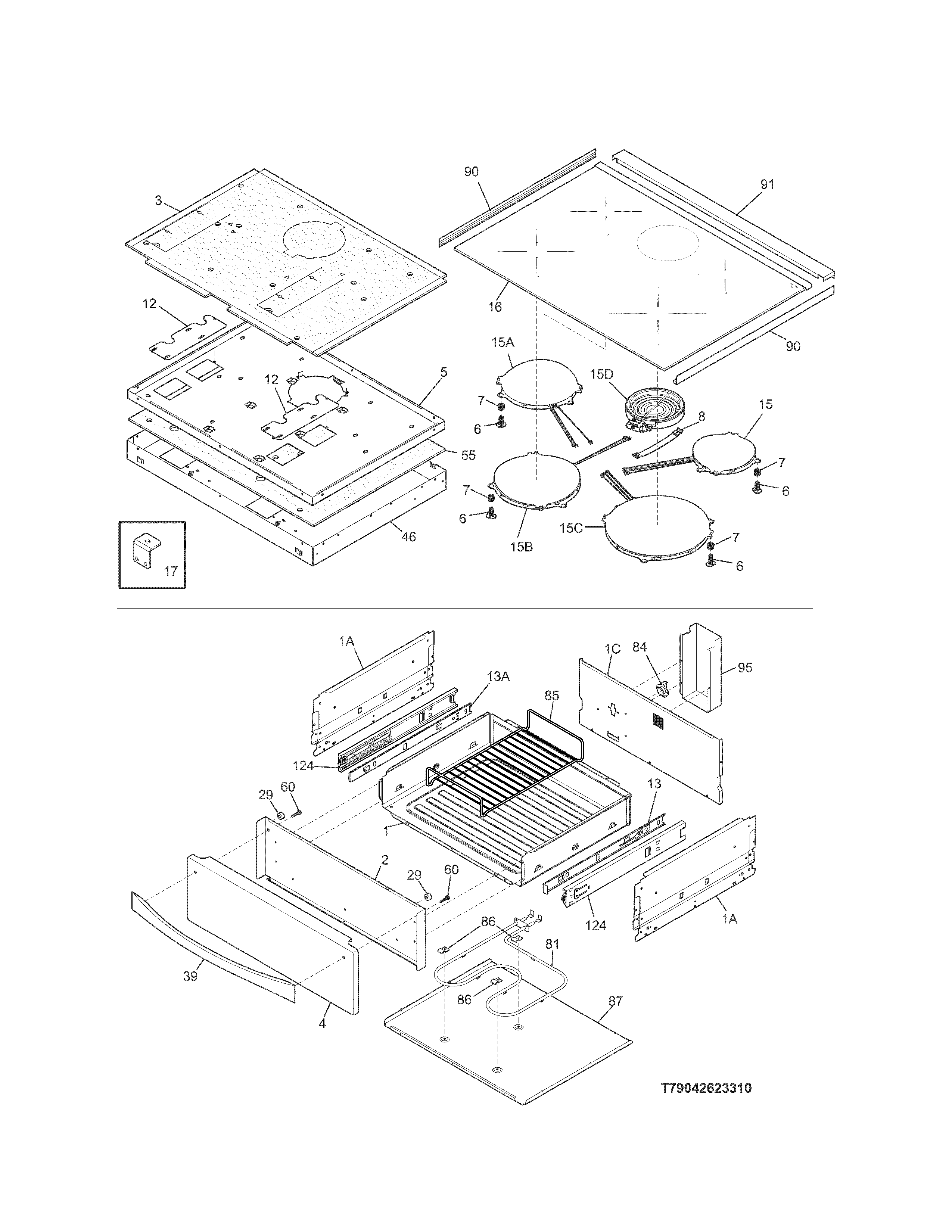Kenmore Elite 79042623313 top/drawer diagram