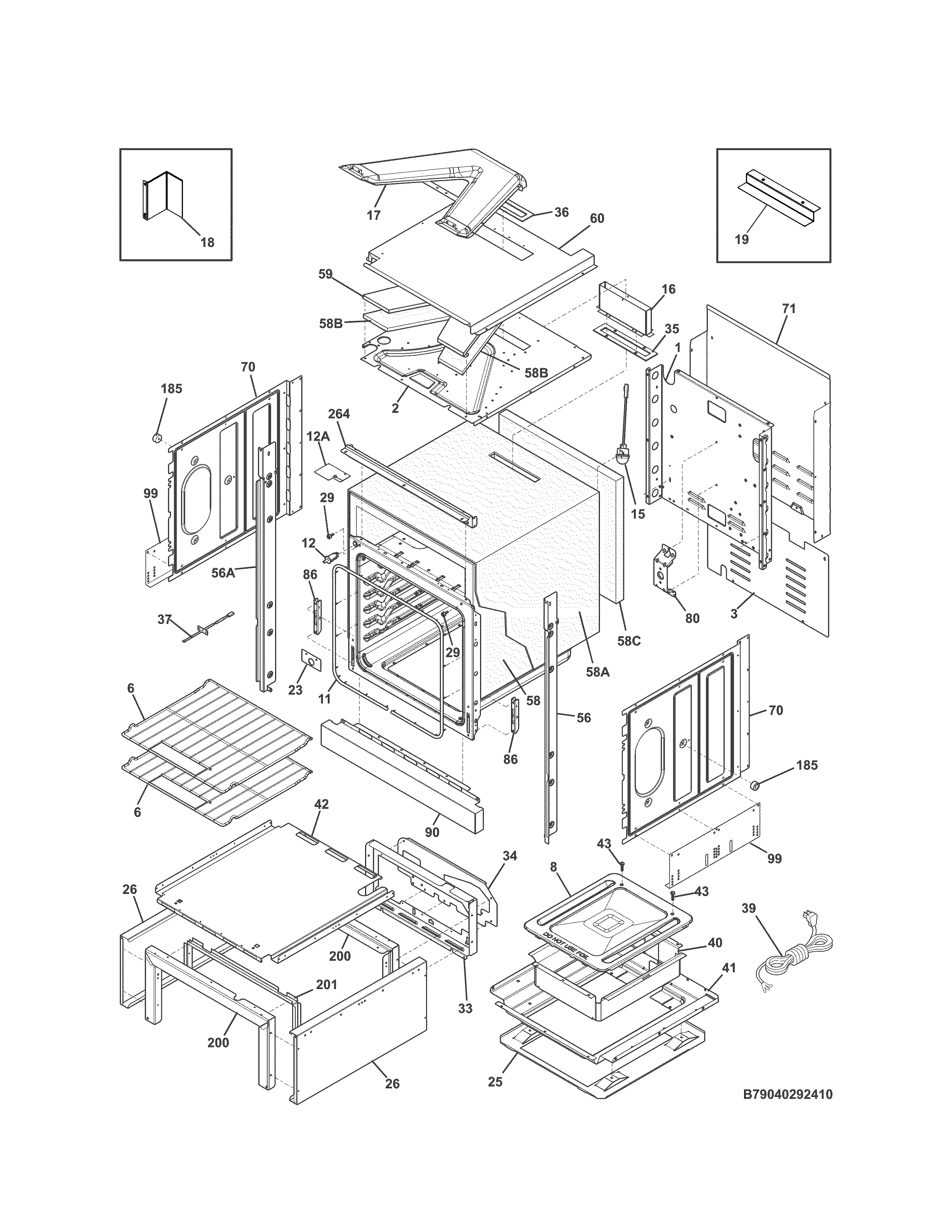 Kenmore 79040292410 body diagram