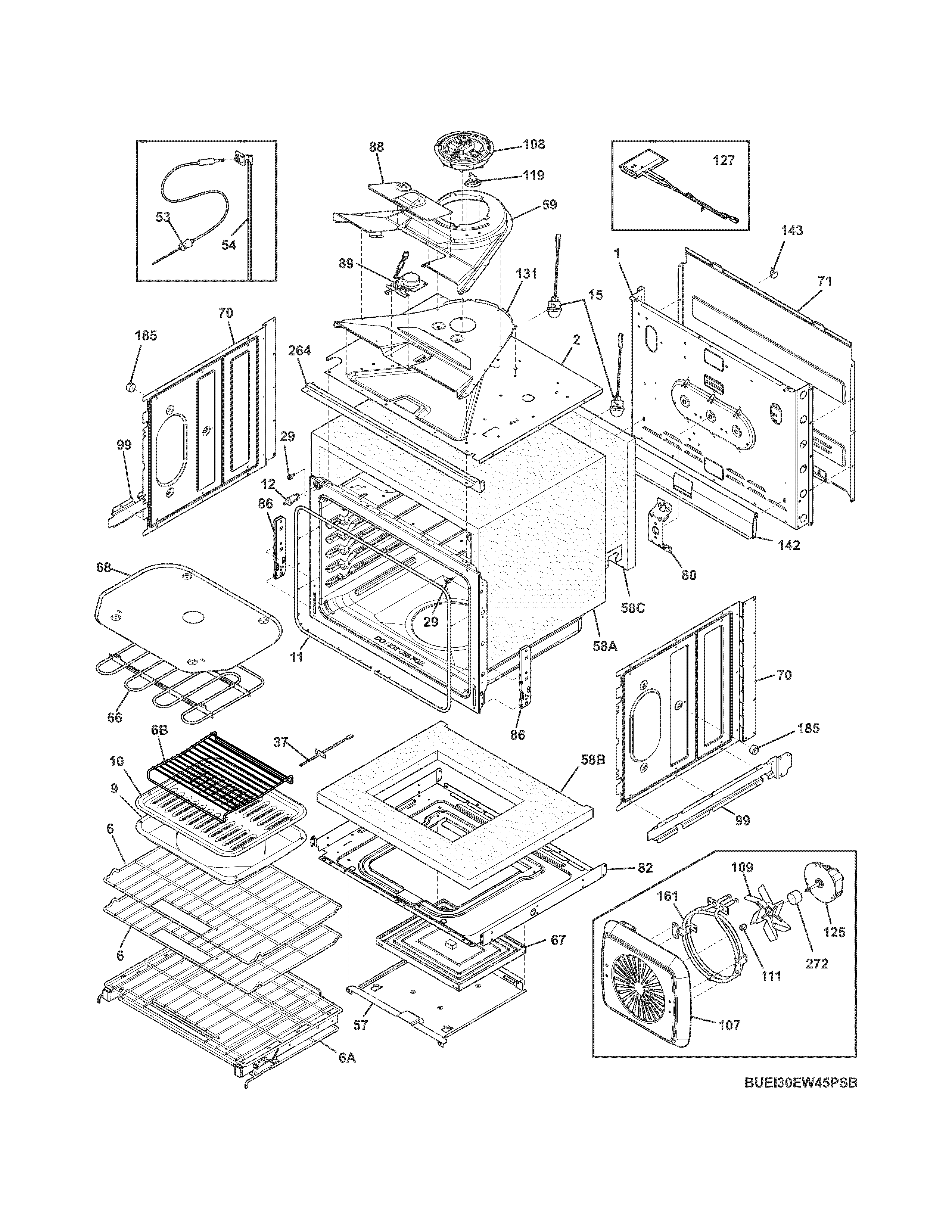 Electrolux EI30EW45PSB upper oven diagram