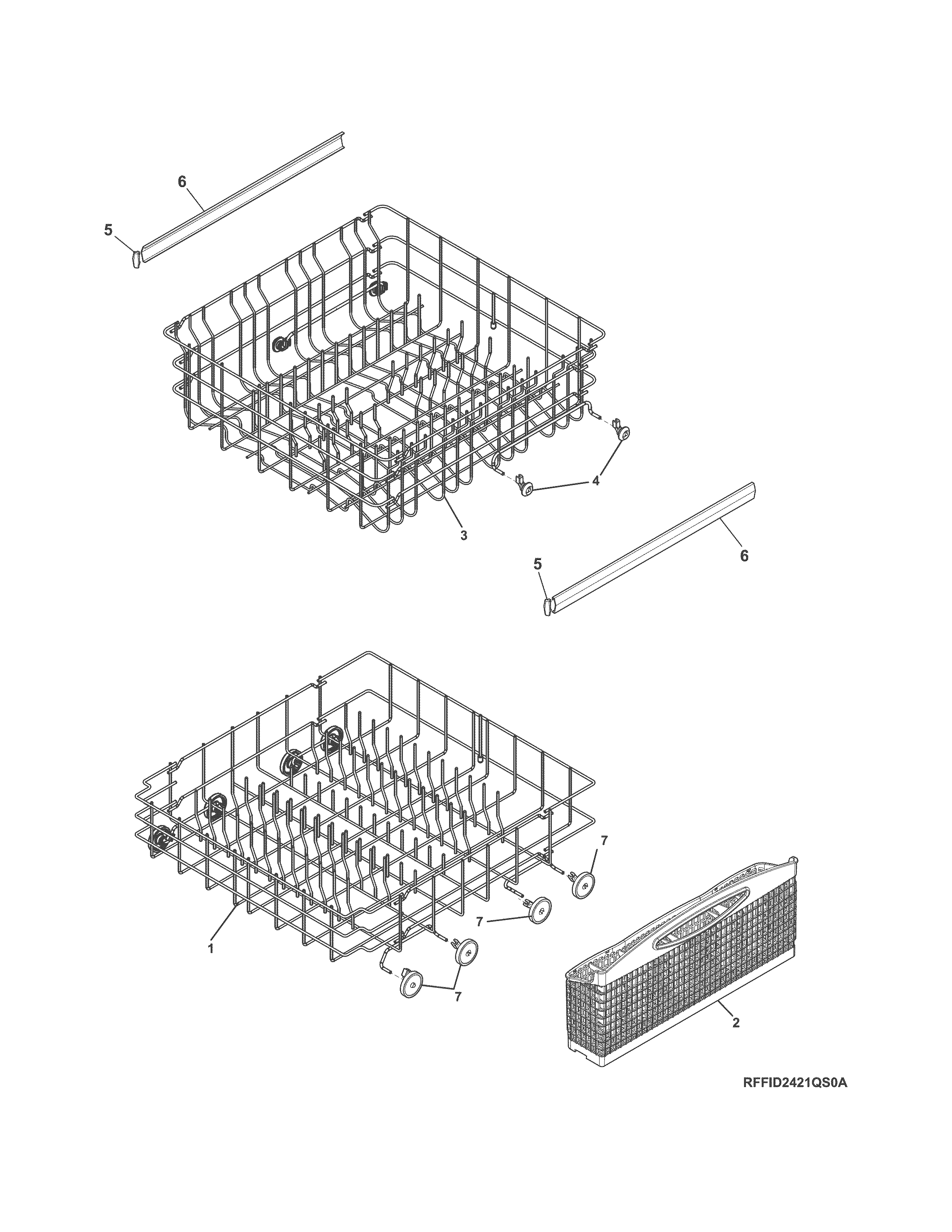 Frigidaire LFID2422RF3B racks diagram
