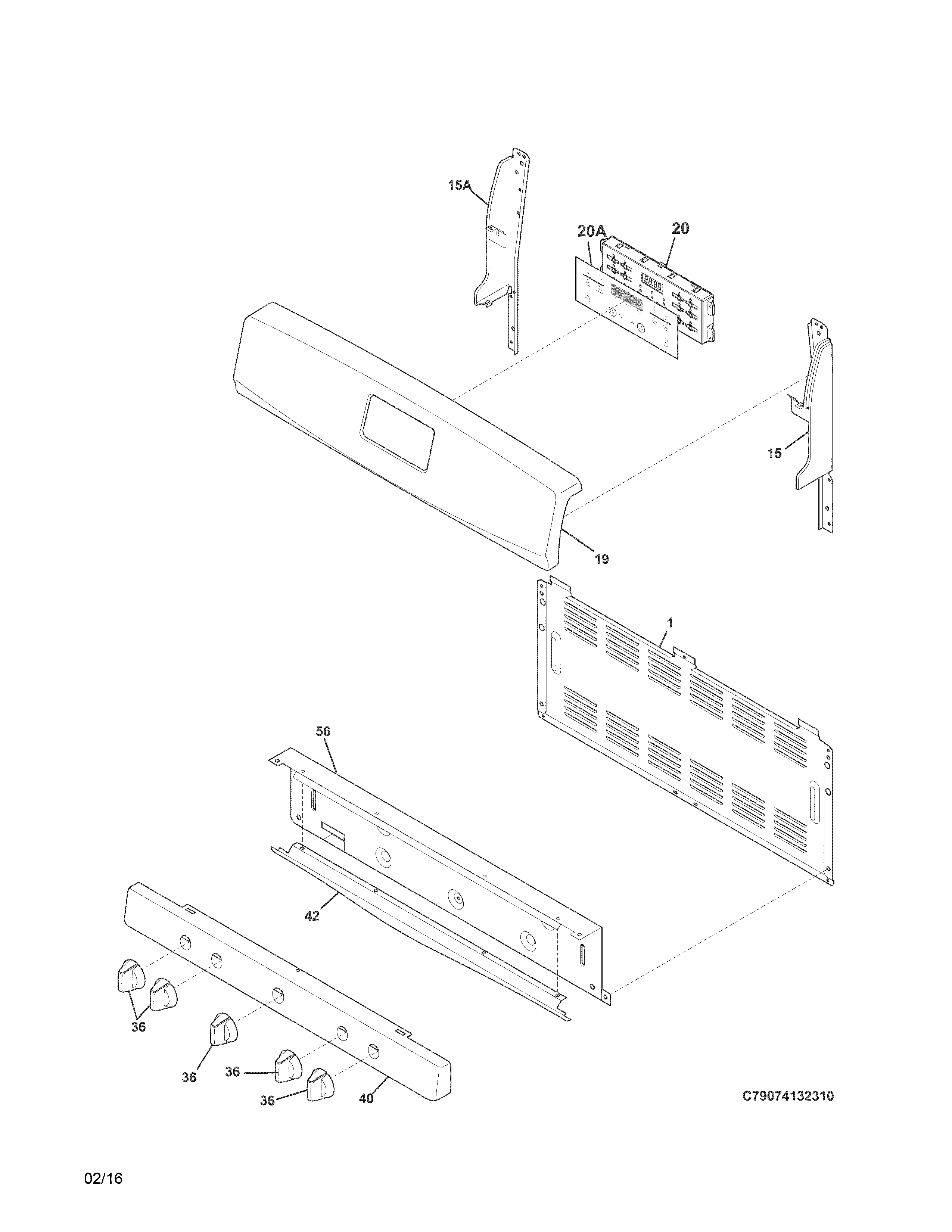 Kenmore 79074332311 backguard diagram