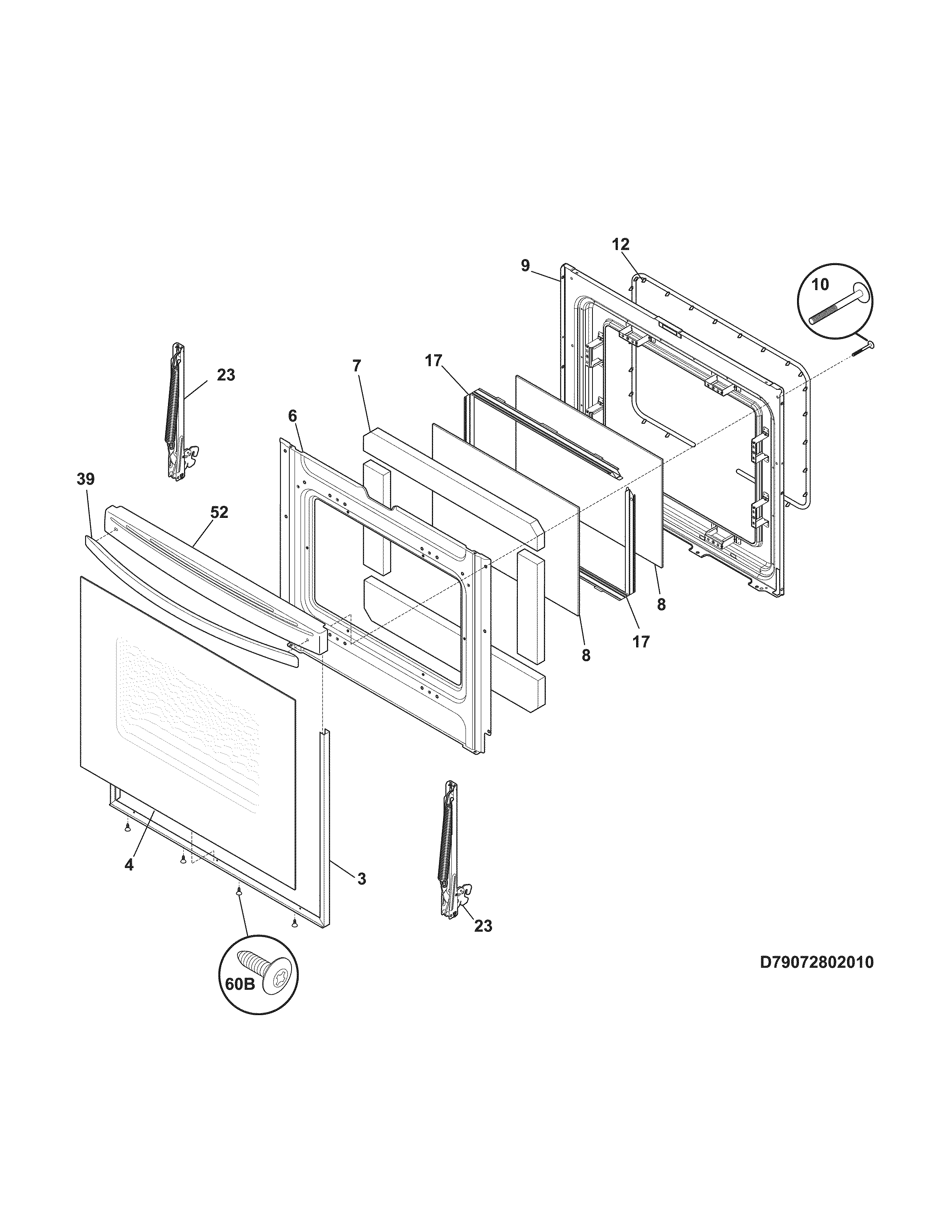 Kenmore 79074332311 door diagram