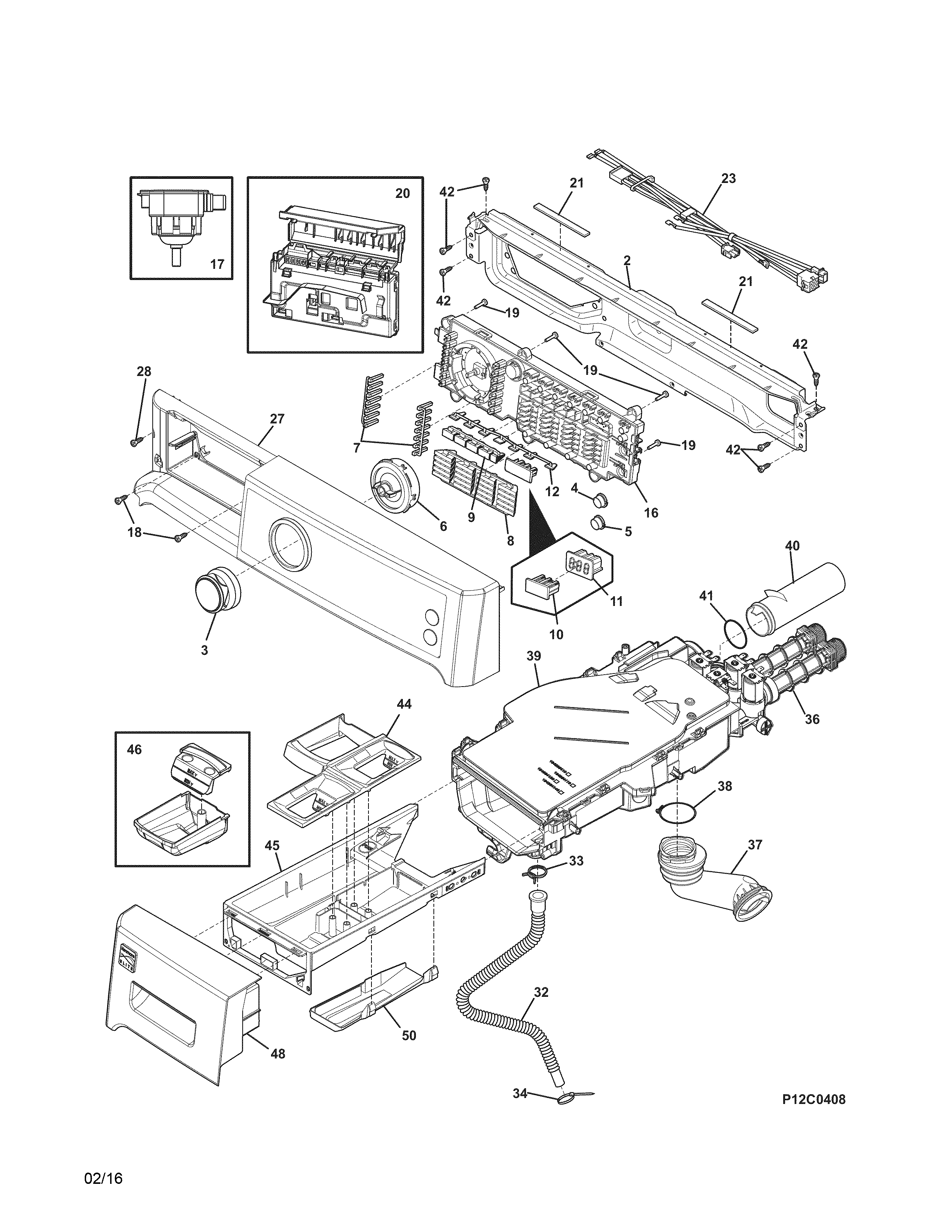 Kenmore Elite 41741102000 control panel diagram
