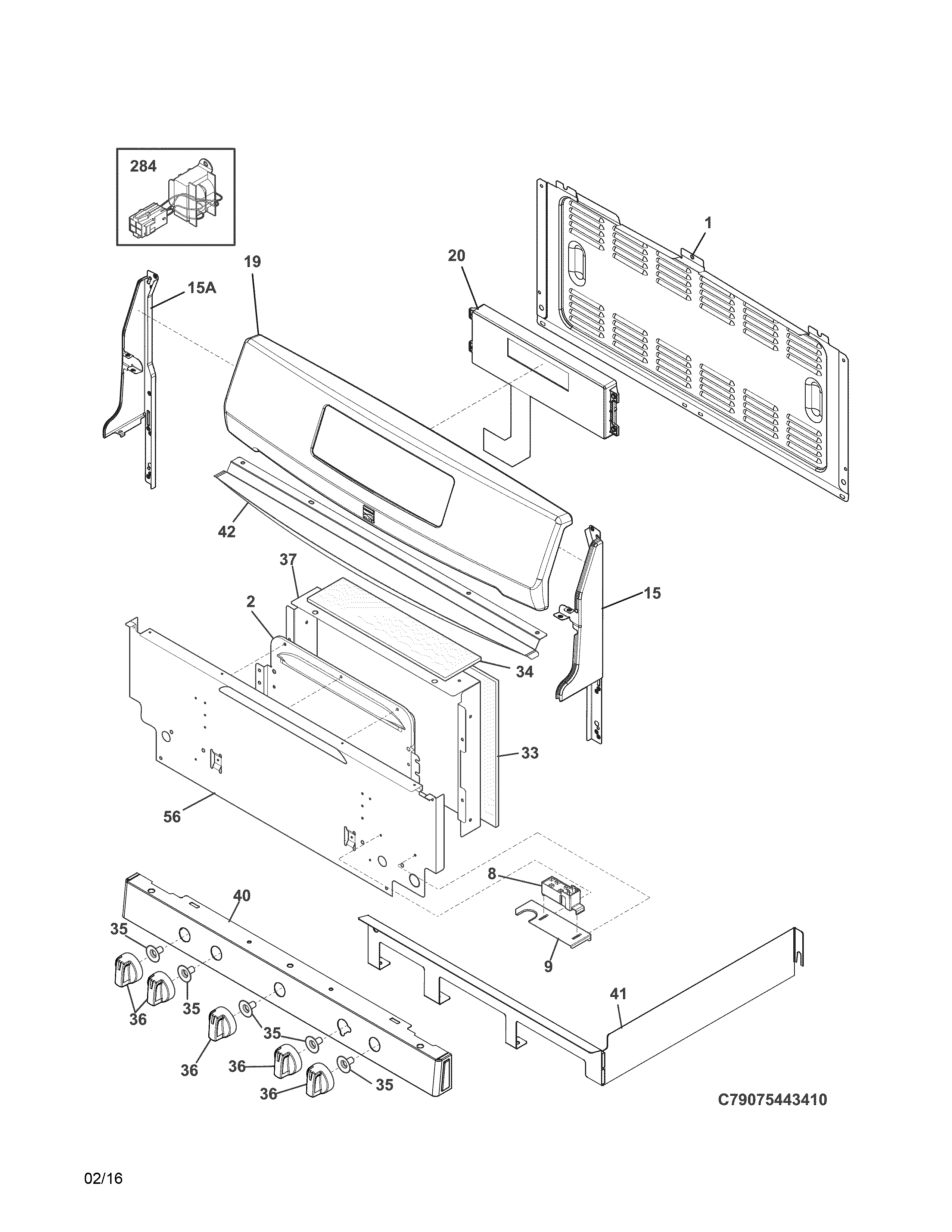 Kenmore Elite 79075429412 backguard diagram