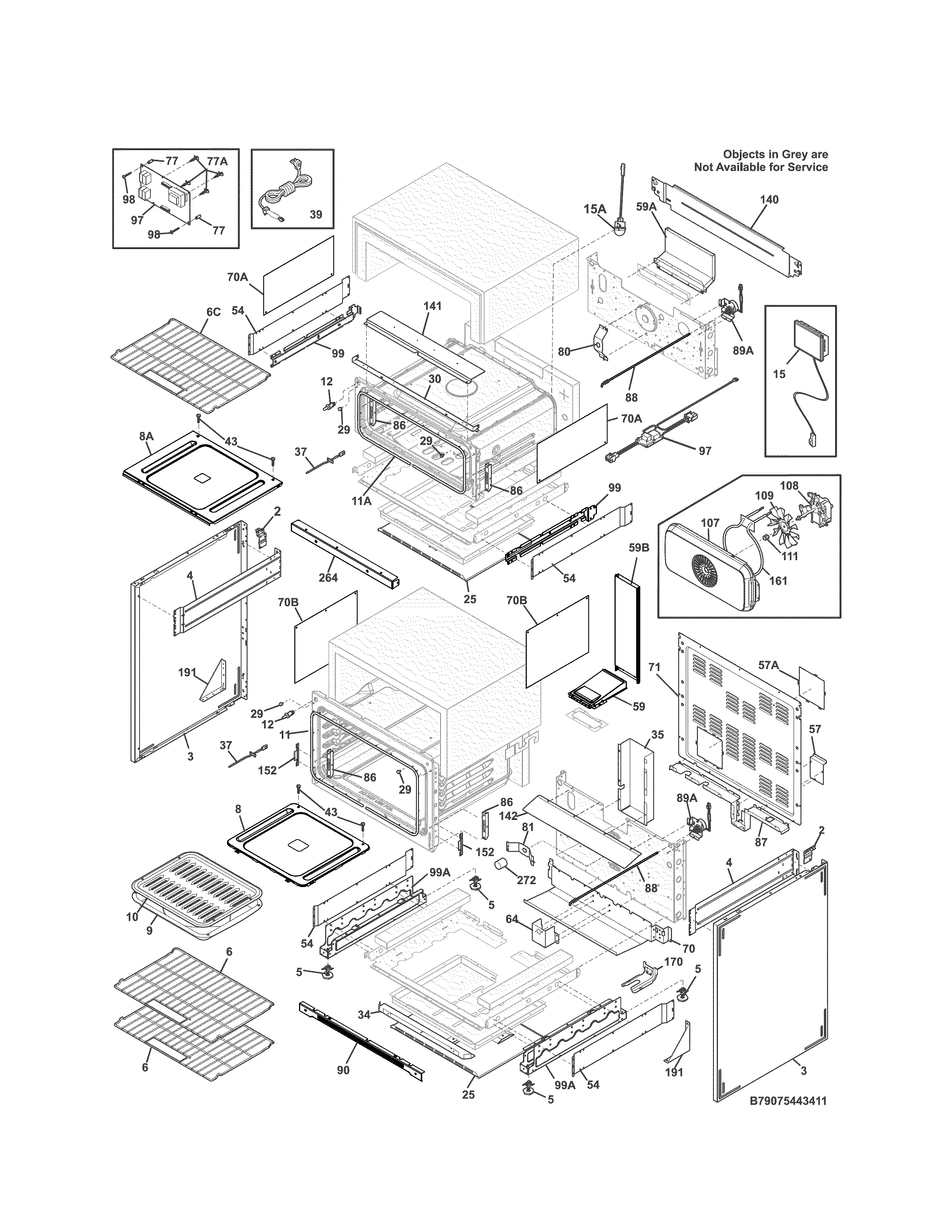 Kenmore Elite 79075429412 body diagram
