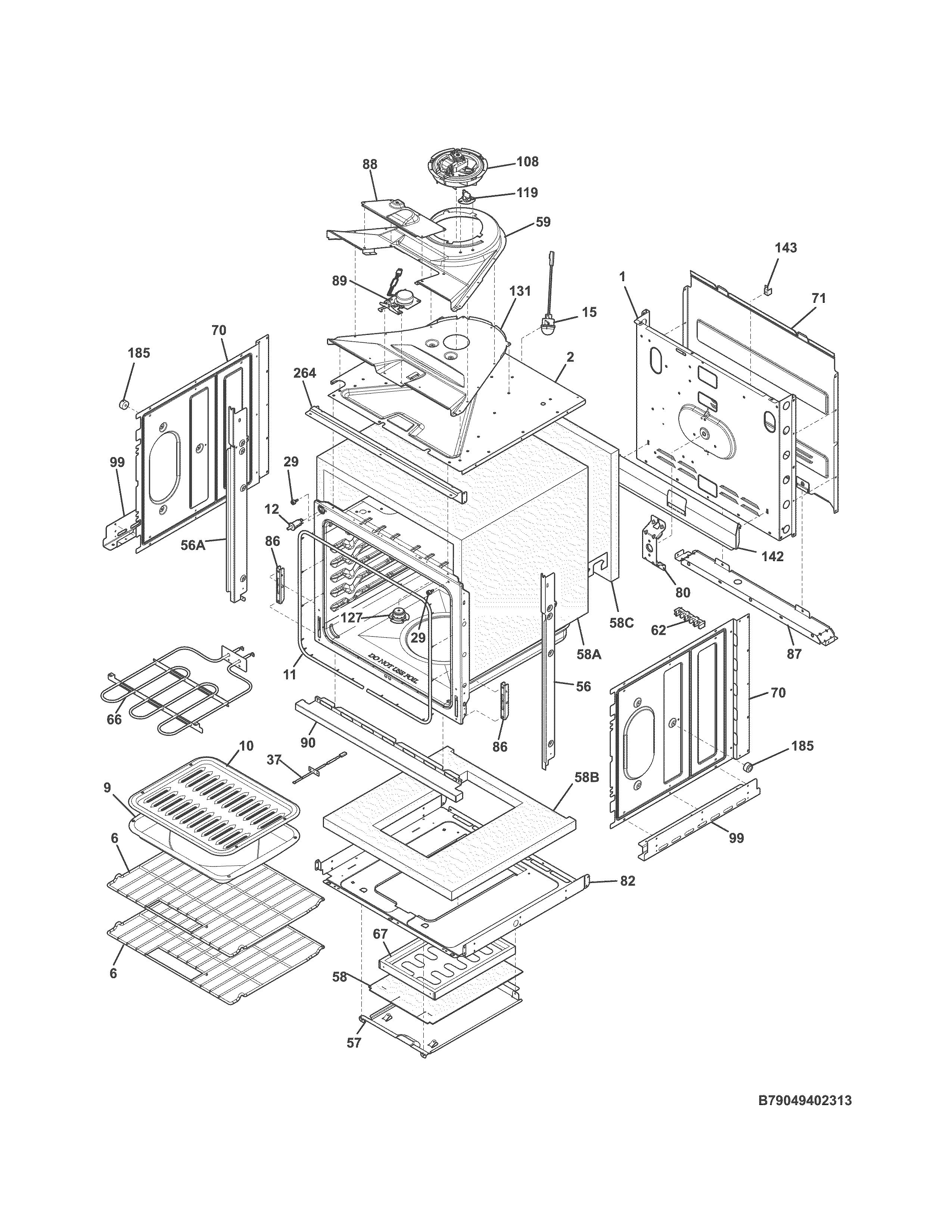 Kenmore 79049402314 body diagram