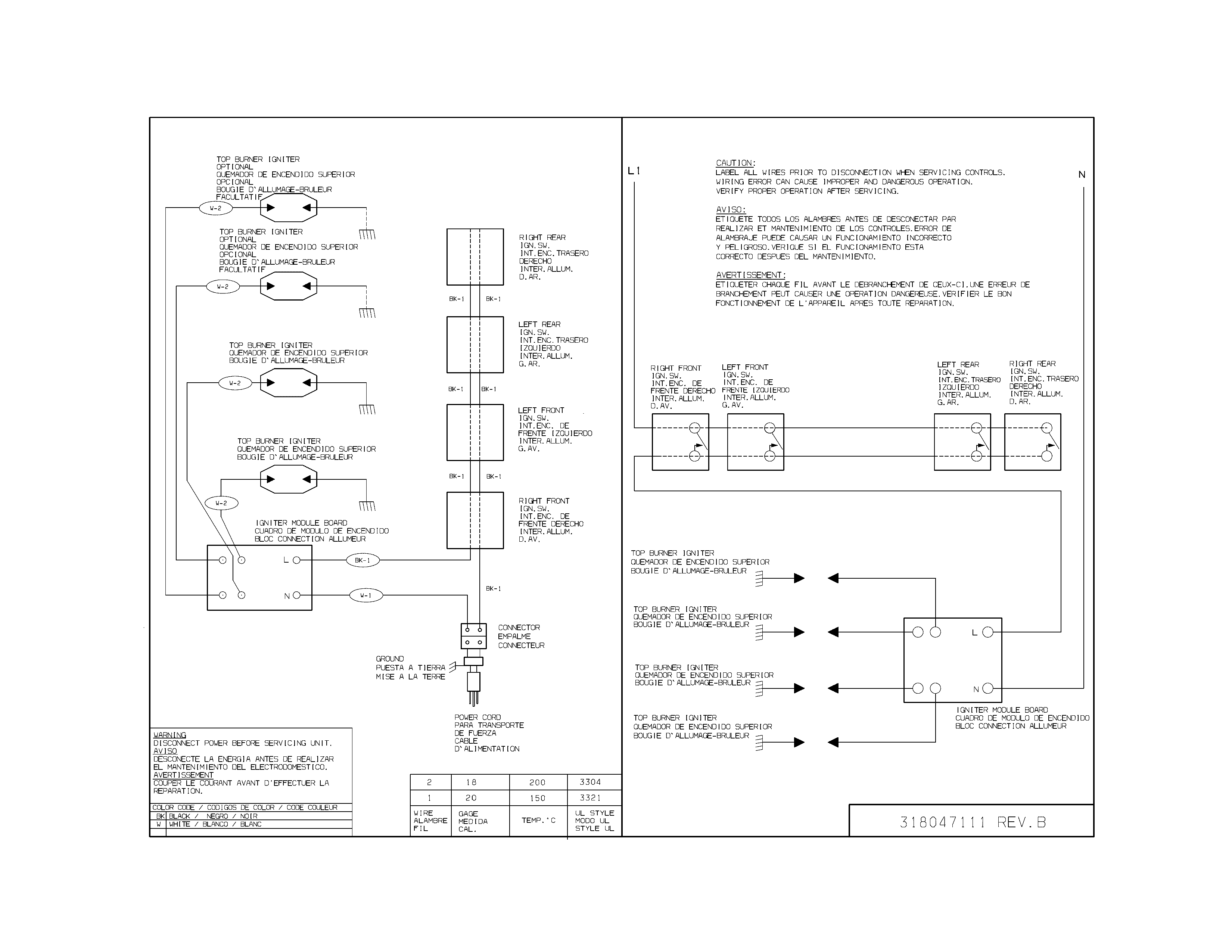 Frigidaire FFGC3026SWA wiring diagram diagram
