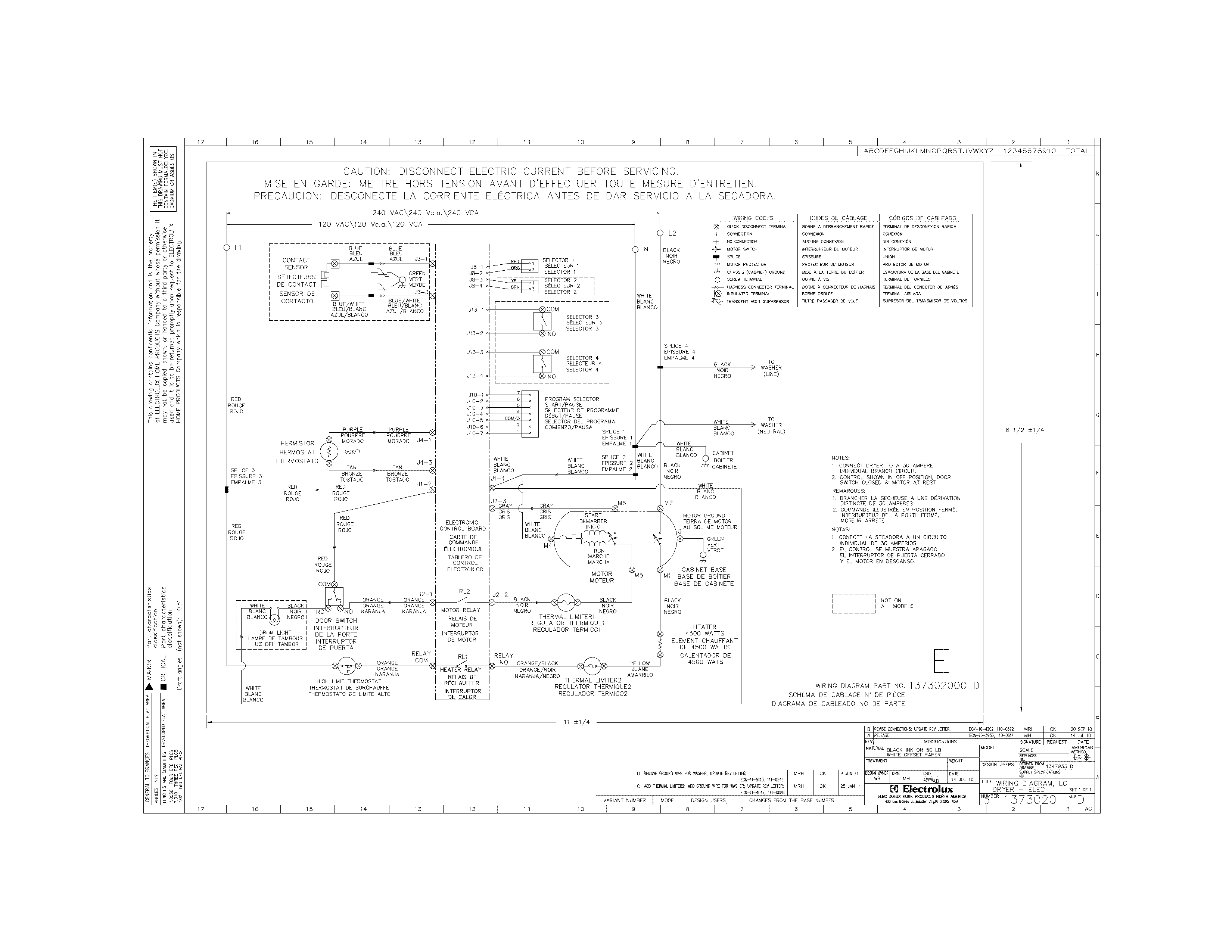 Frigidaire FFLE3911QW0 wiring diagram diagram
