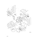 Frigidaire FFLE40C3QW0 upper cabinet/drum heater diagram
