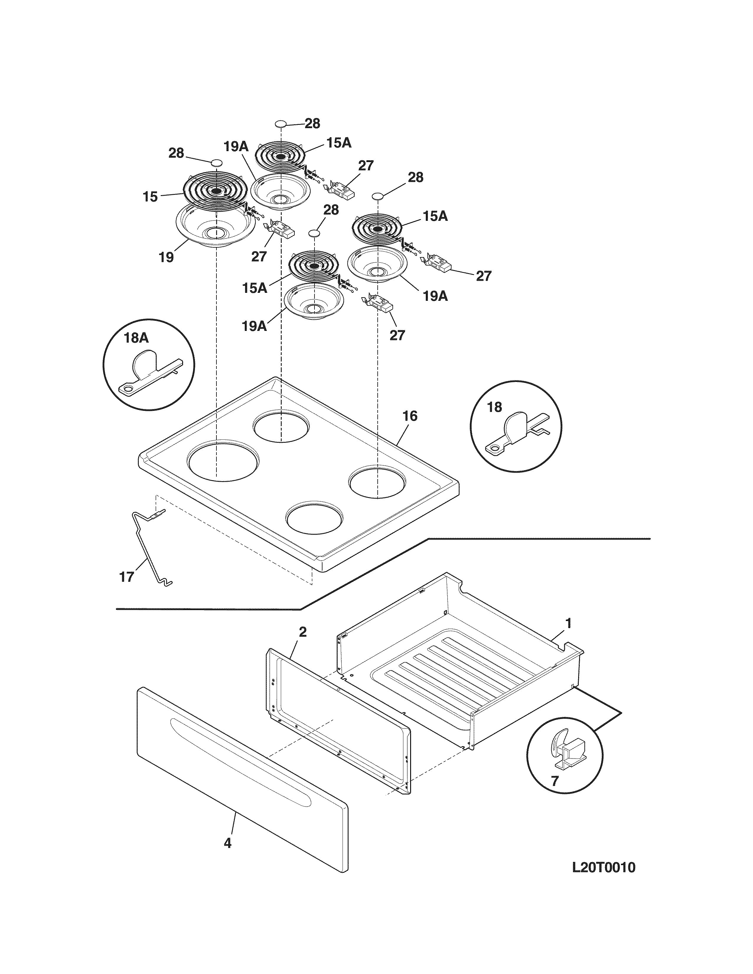 Kenmore 79065312211 top/drawer diagram