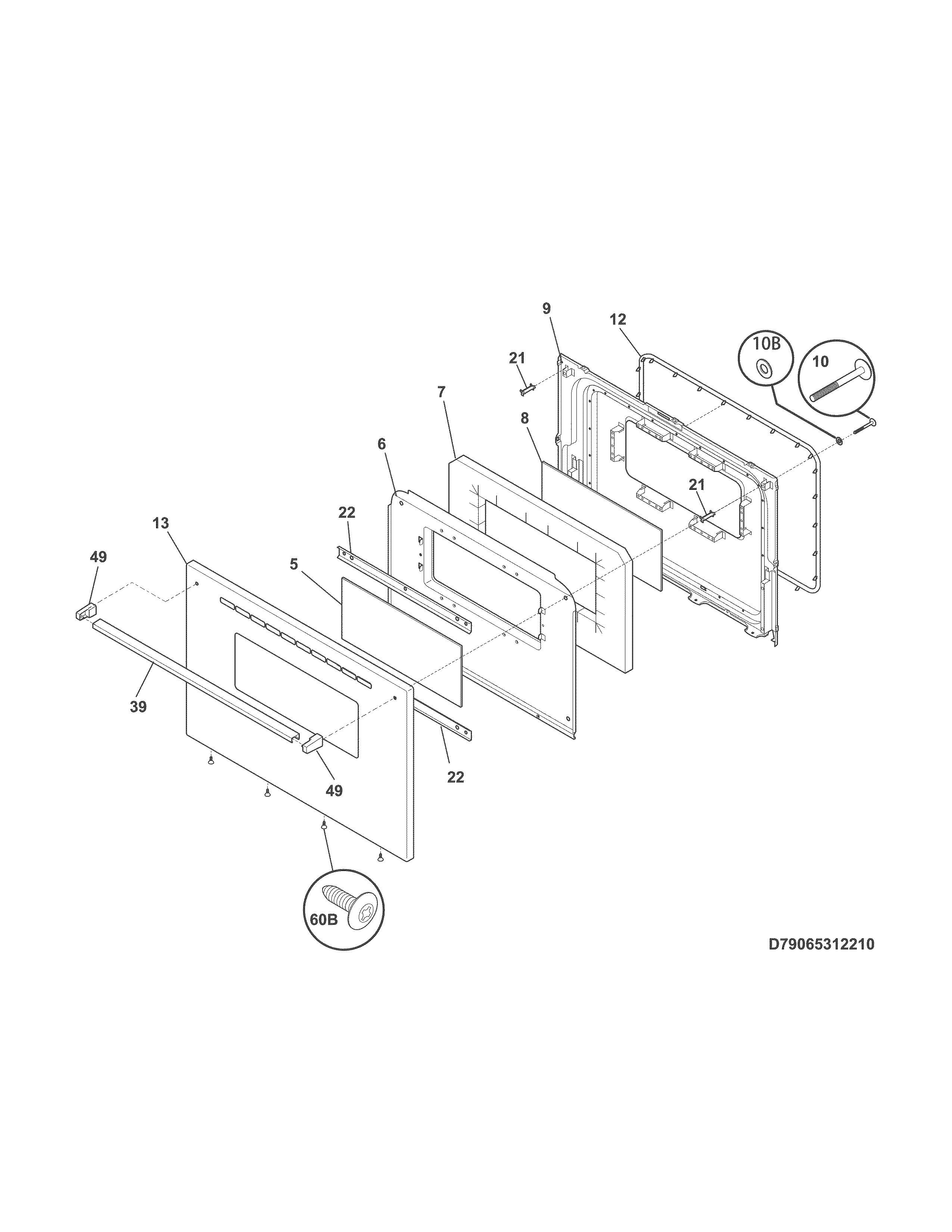 Kenmore 79065312212 door diagram
