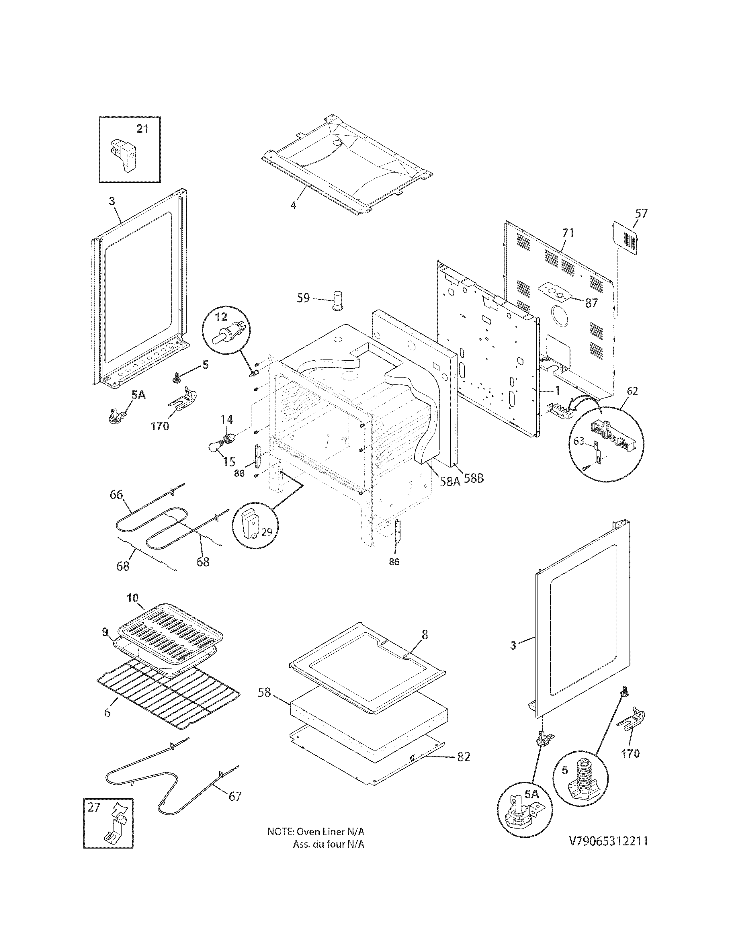 Kenmore 79065312213 body diagram