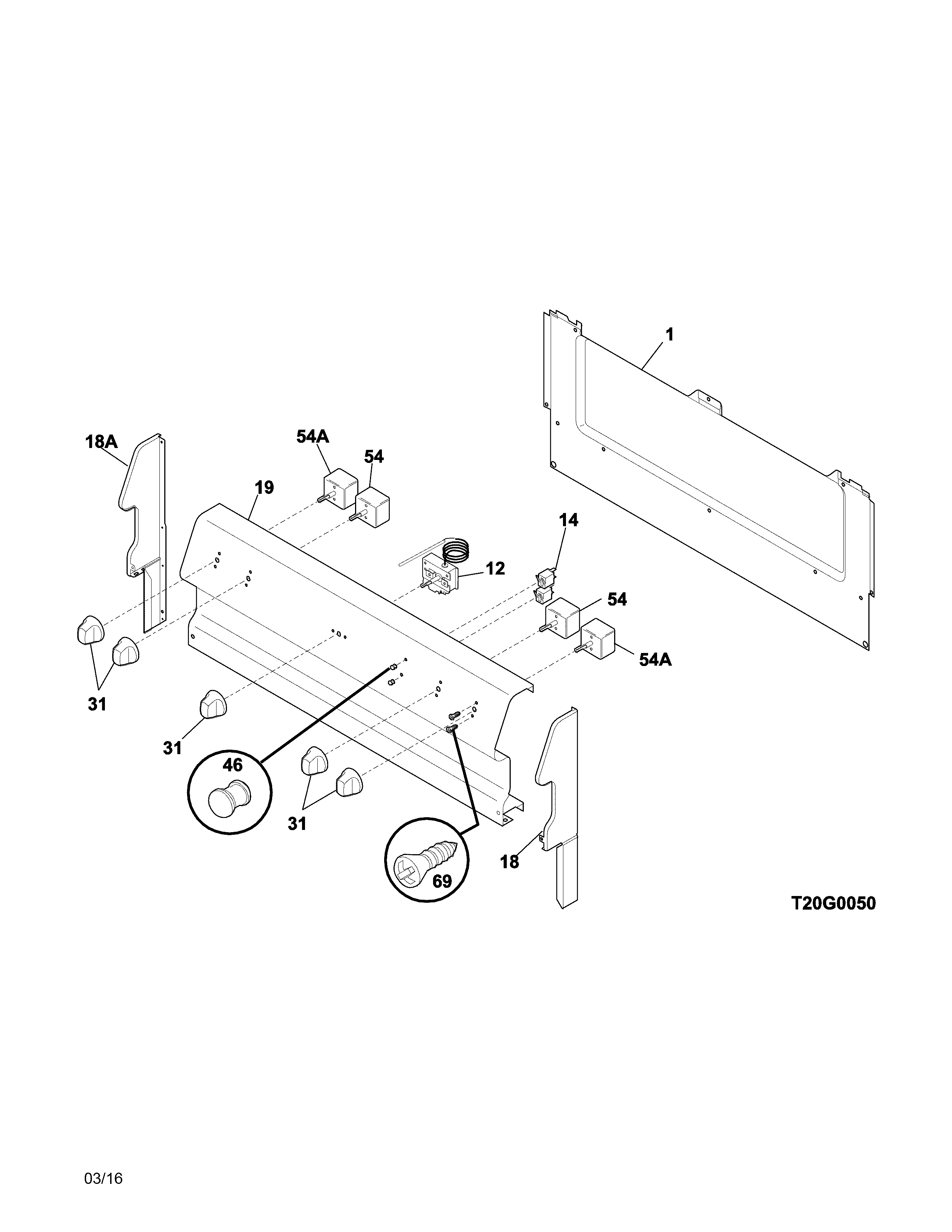 Frigidaire FFEF3003RBA backguard diagram