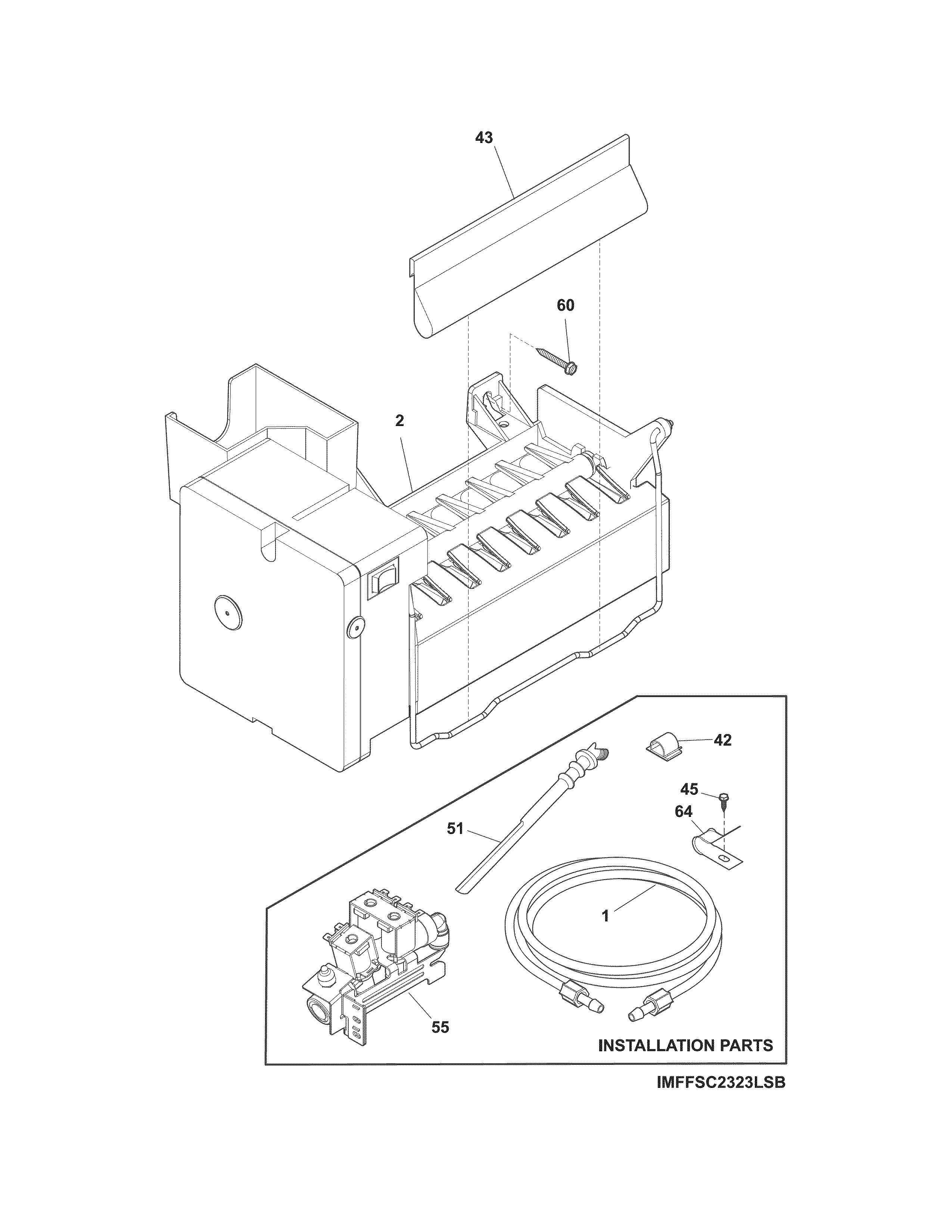 Electrolux EW23CS75QS0 ice maker diagram
