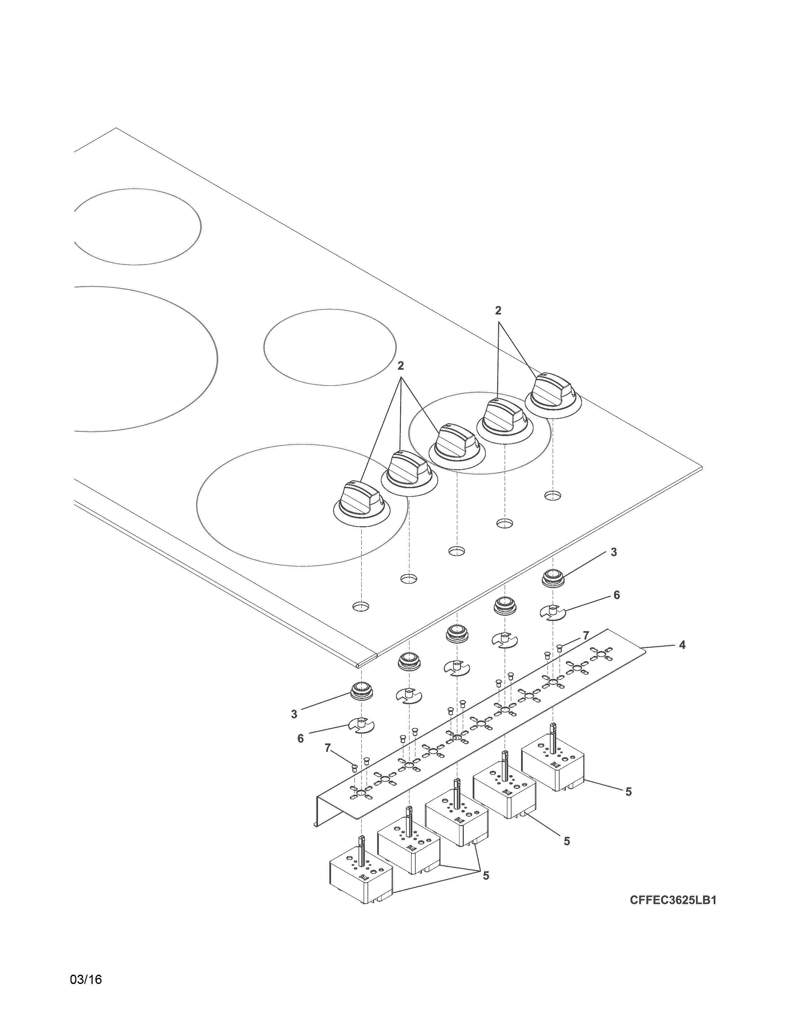 Frigidaire FFEC3625LS1 control panel diagram