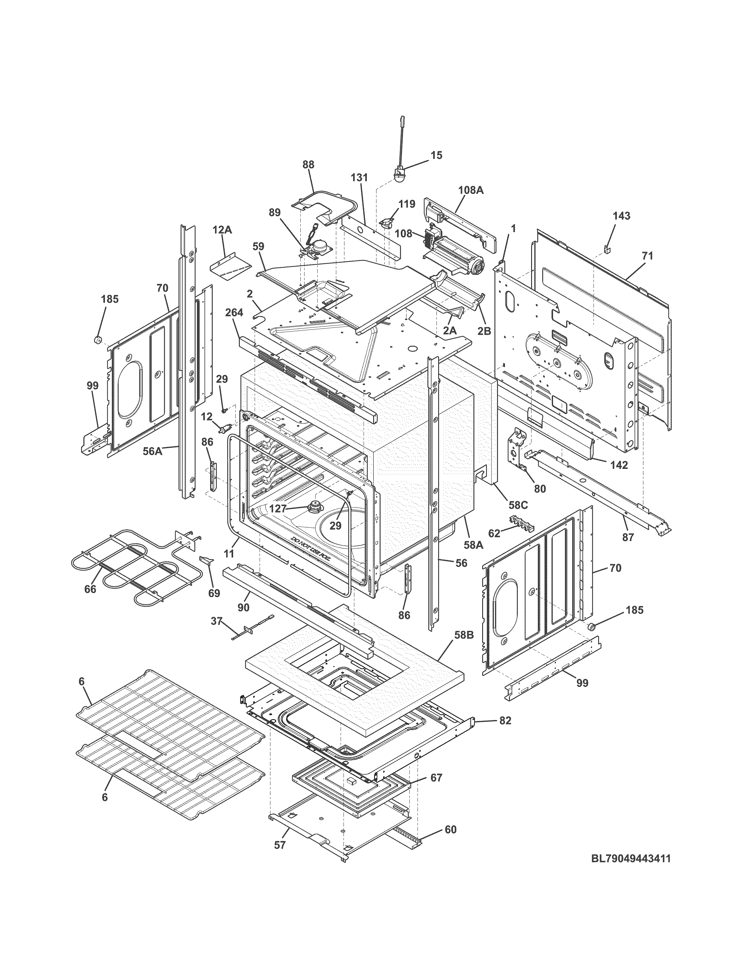 Kenmore 79049449412 lower oven diagram