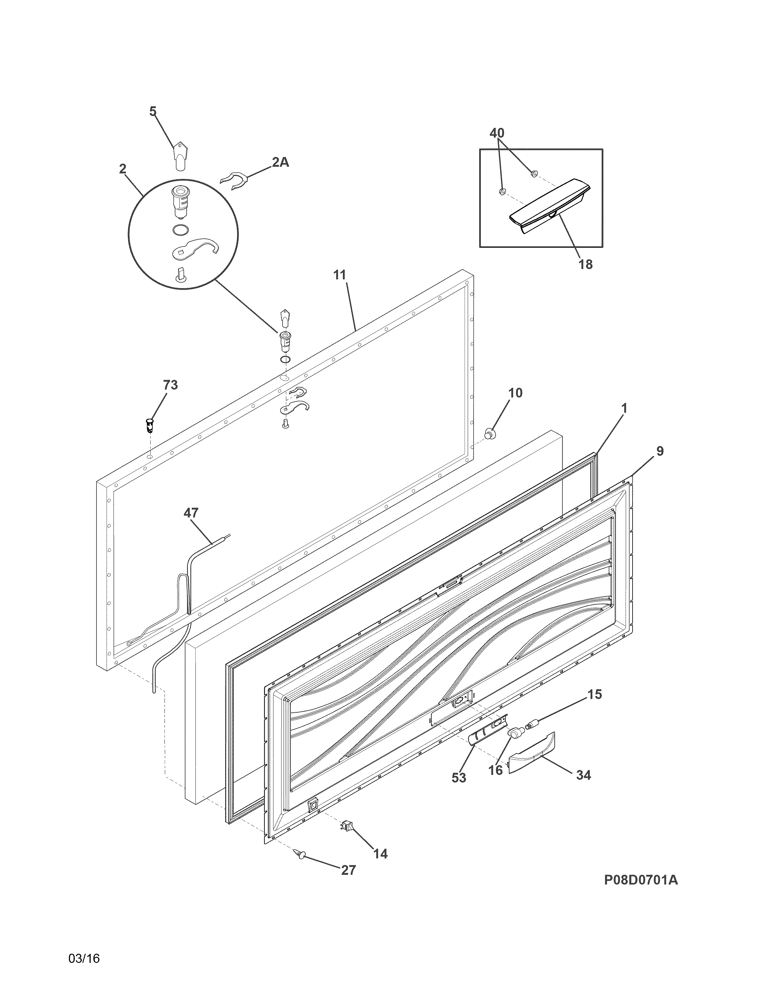 Frigidaire FFFC16M5QWC door diagram