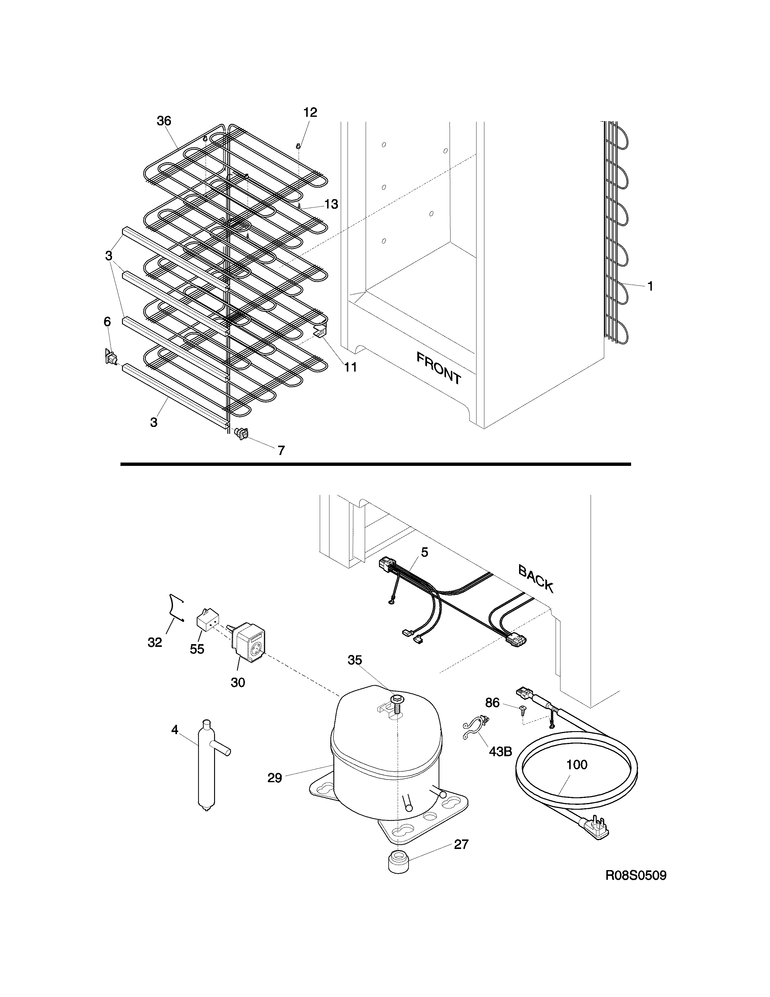 Frigidaire FFFU17M1QWB system diagram