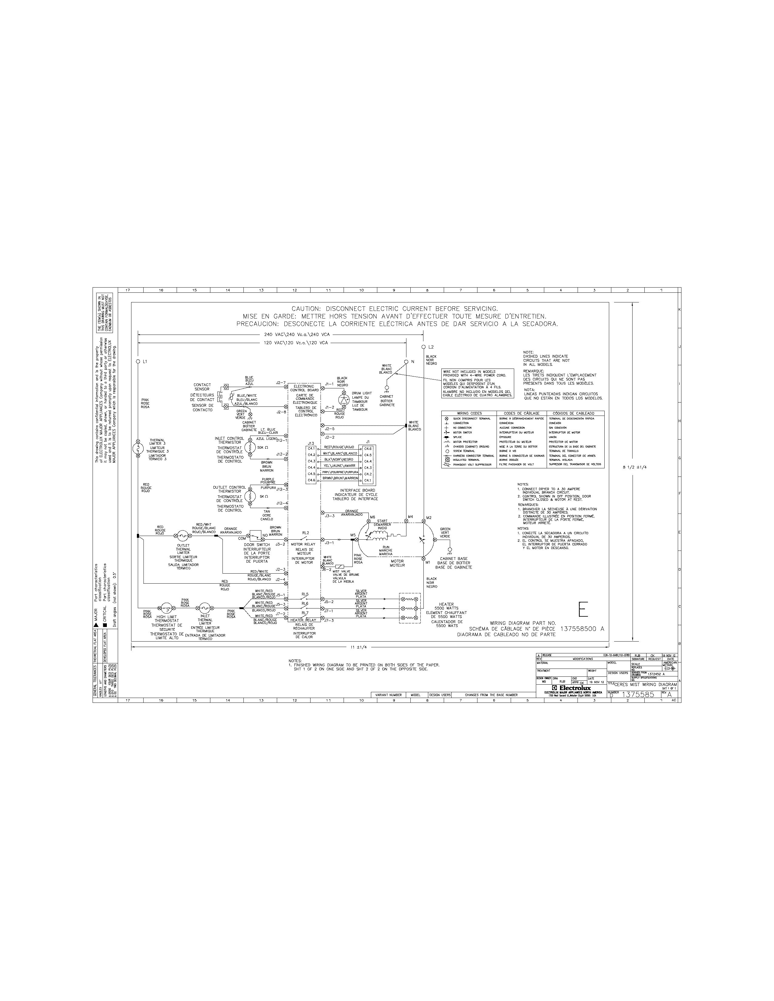 Electrolux EIMED6CLT3 wiring diagram diagram