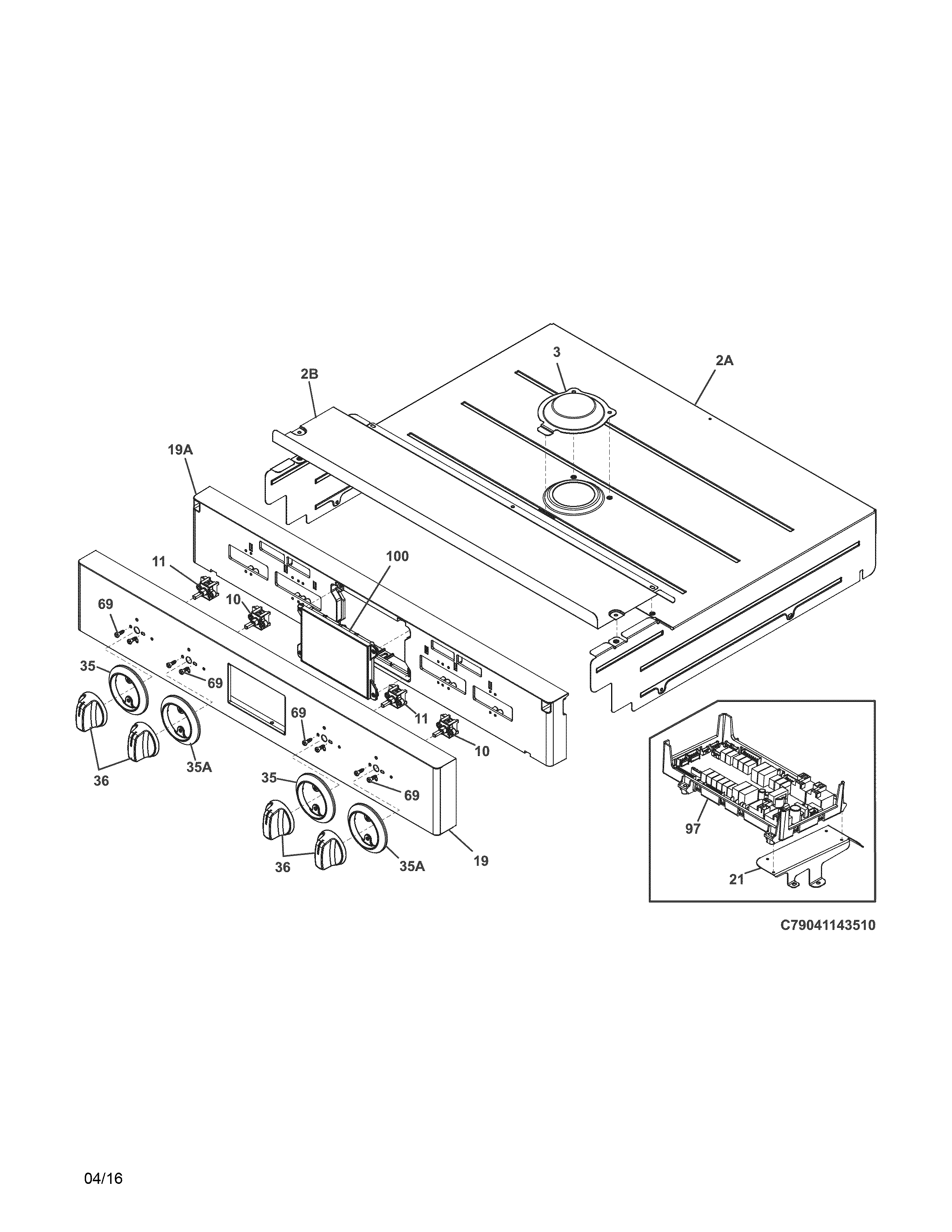 Kenmore Pro 79041143511 control panel diagram