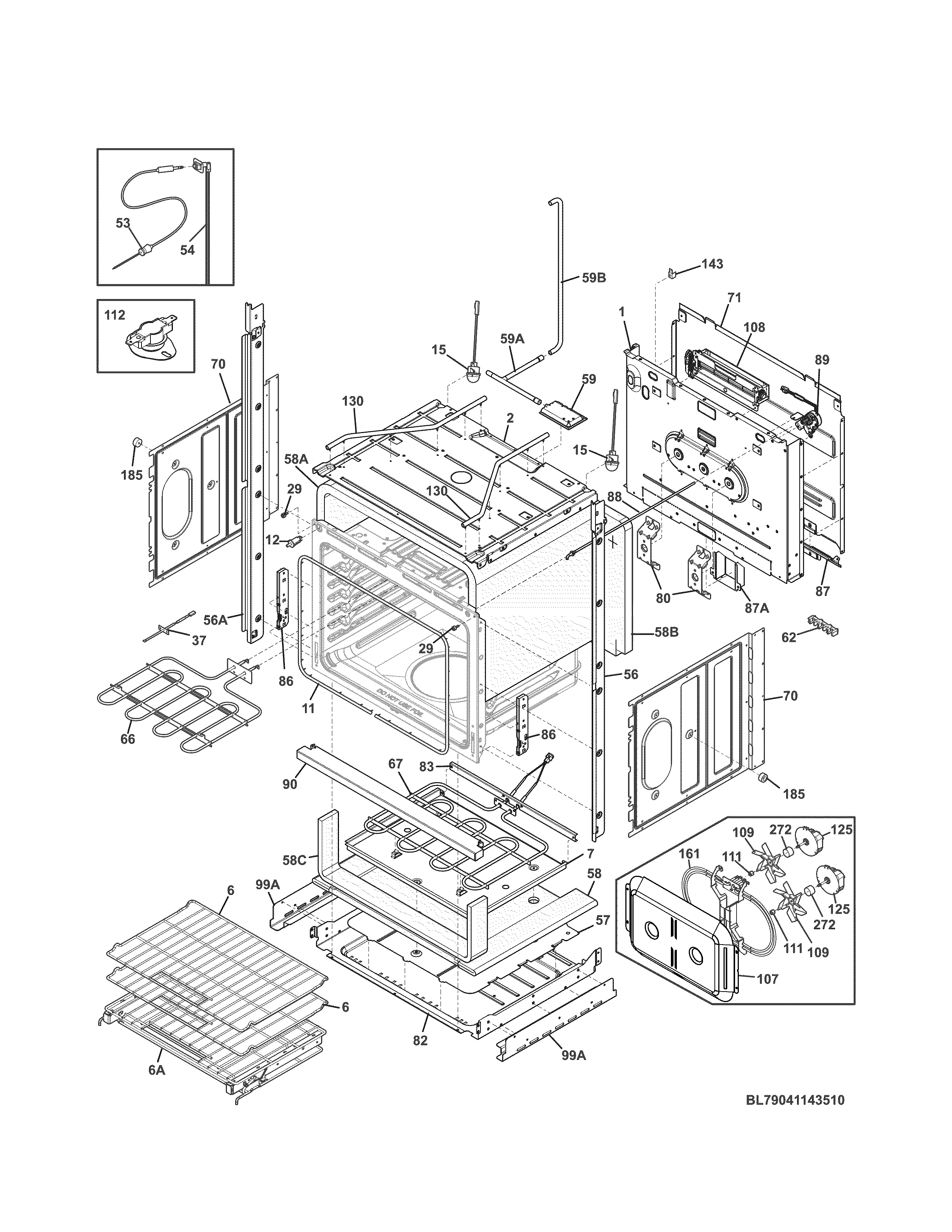Kenmore Pro 79041143511 lower oven diagram