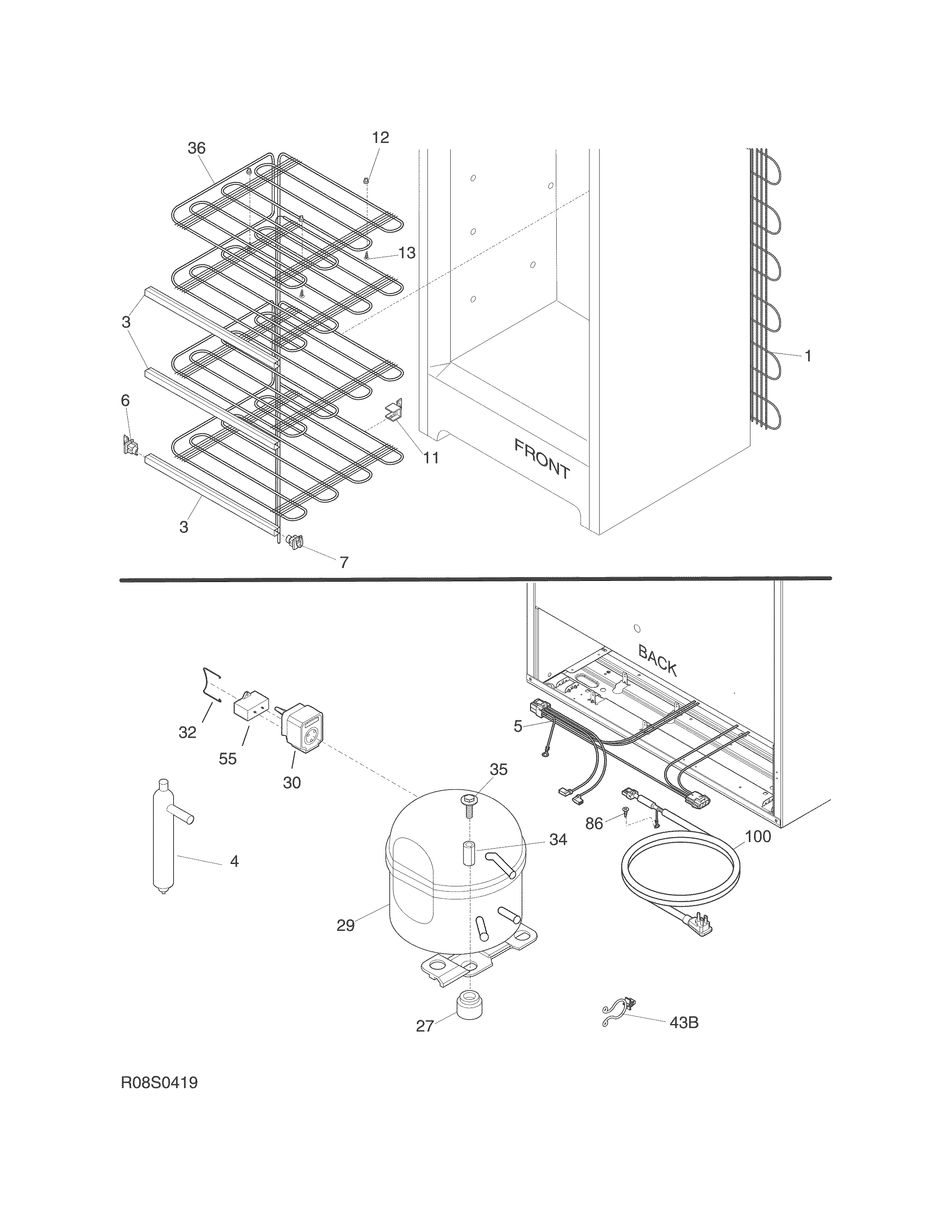 White-Westinghouse WWFU14M1SW0 system diagram