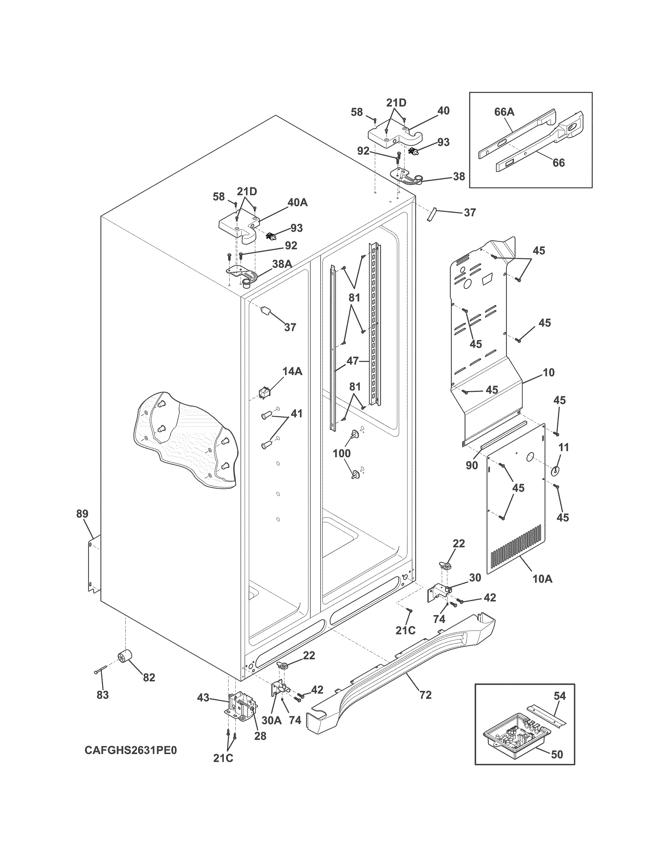 Frigidaire FGHS2631PF4A cabinet diagram