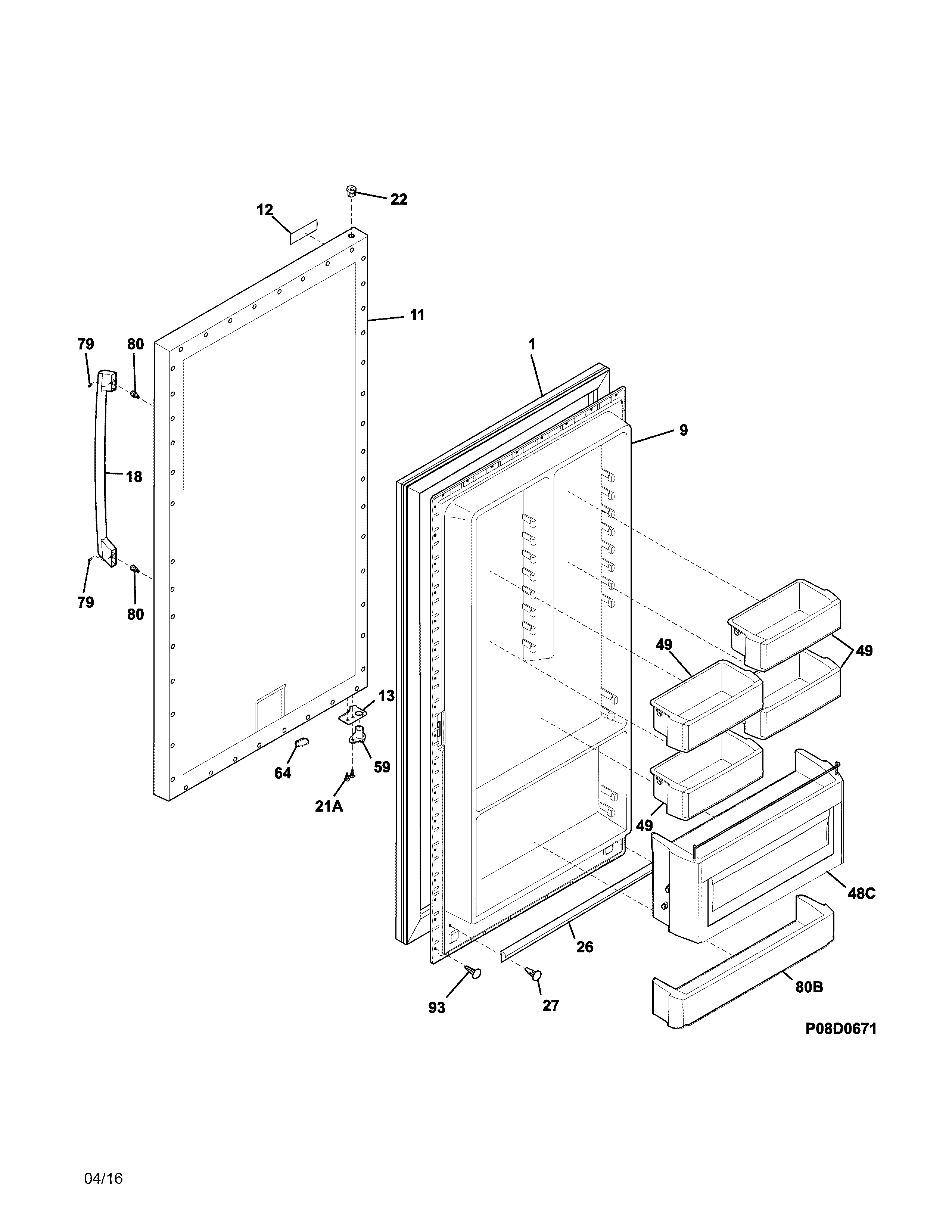 Electrolux EI32AF80QSC door diagram