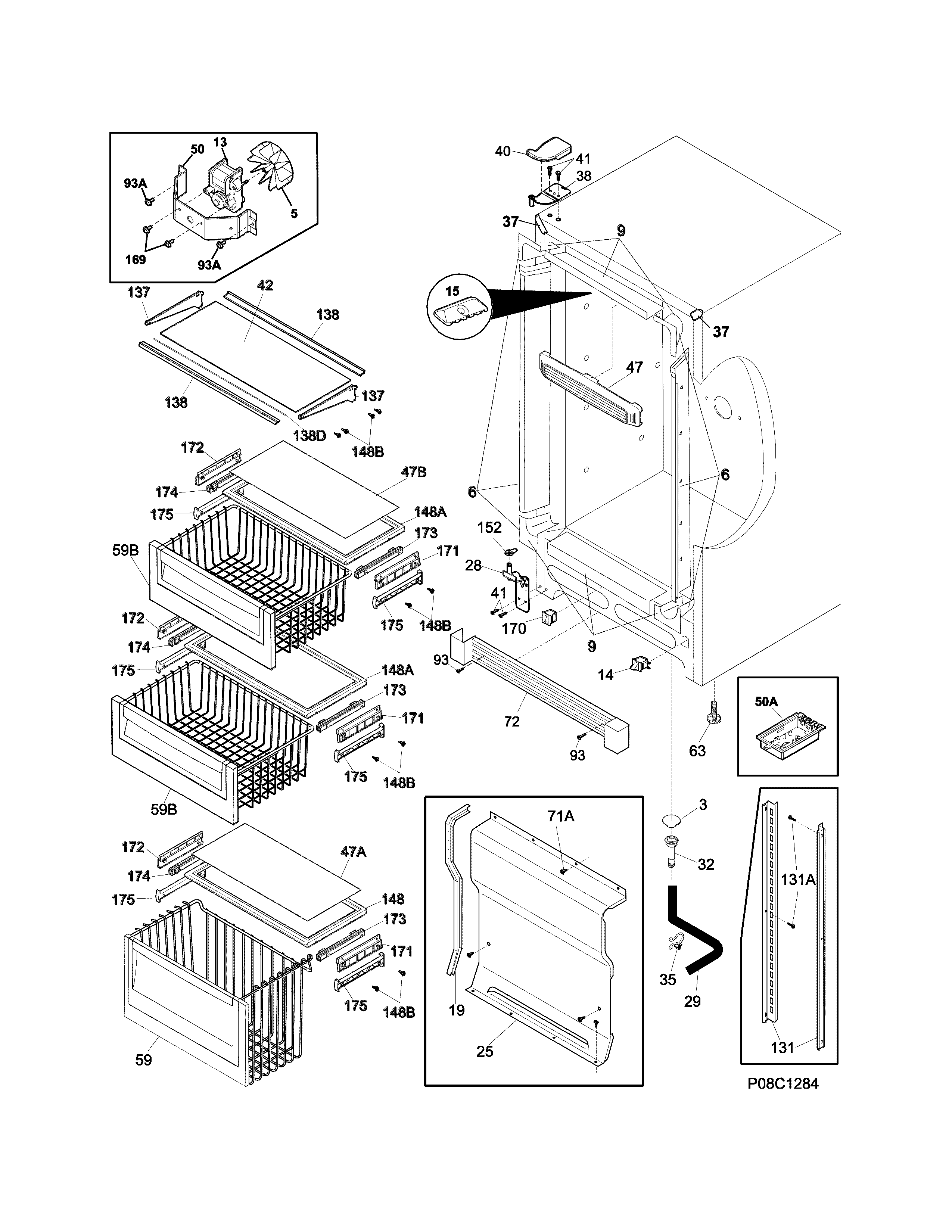 Electrolux EI32AF80QSC cabinet diagram