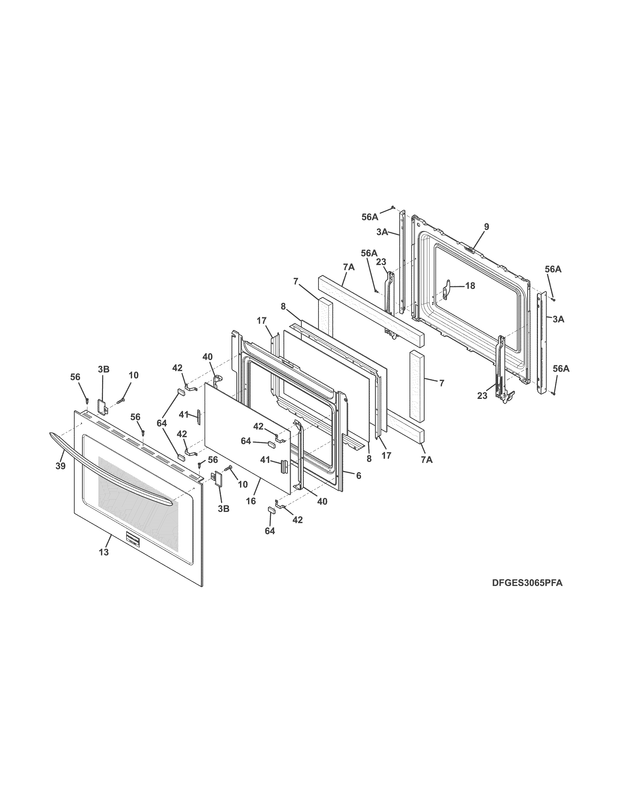 Frigidaire CGIS3065PFE door diagram