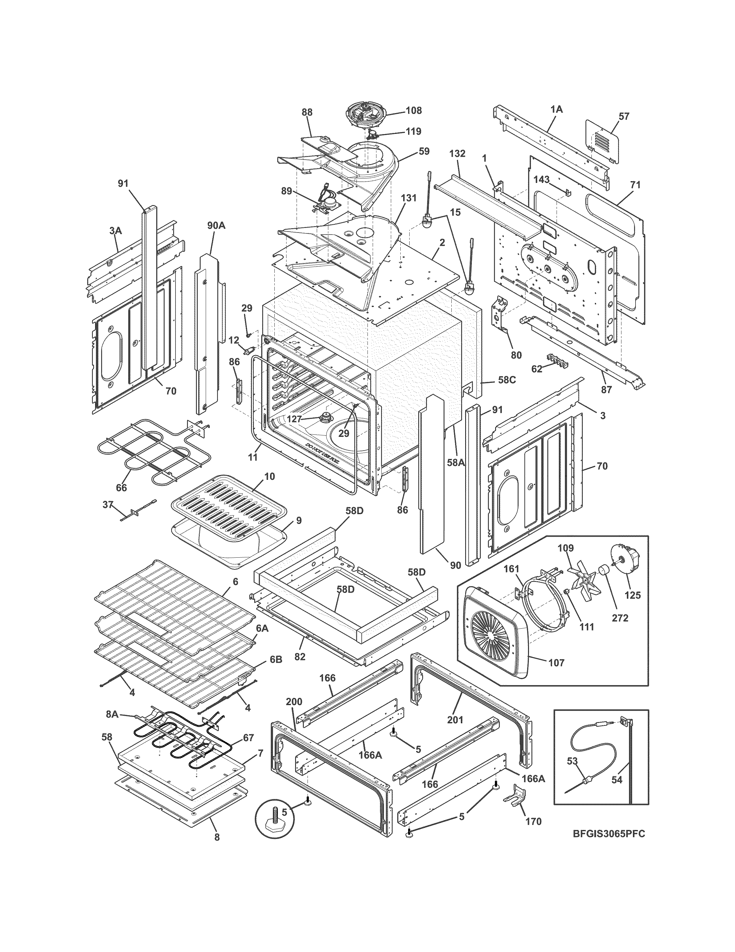 Frigidaire FGIS3065PFE body diagram