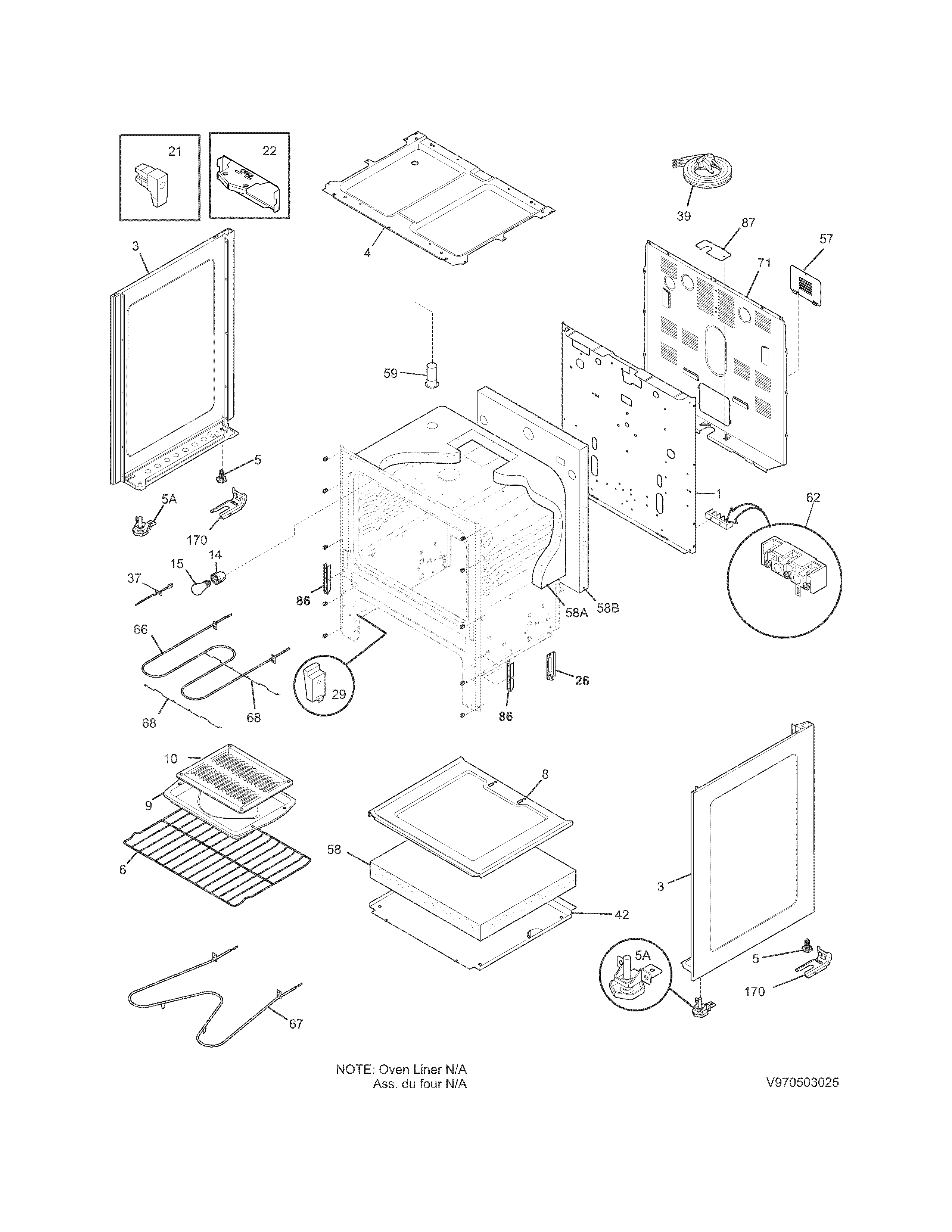 Frigidaire CWEF3007TWA body diagram