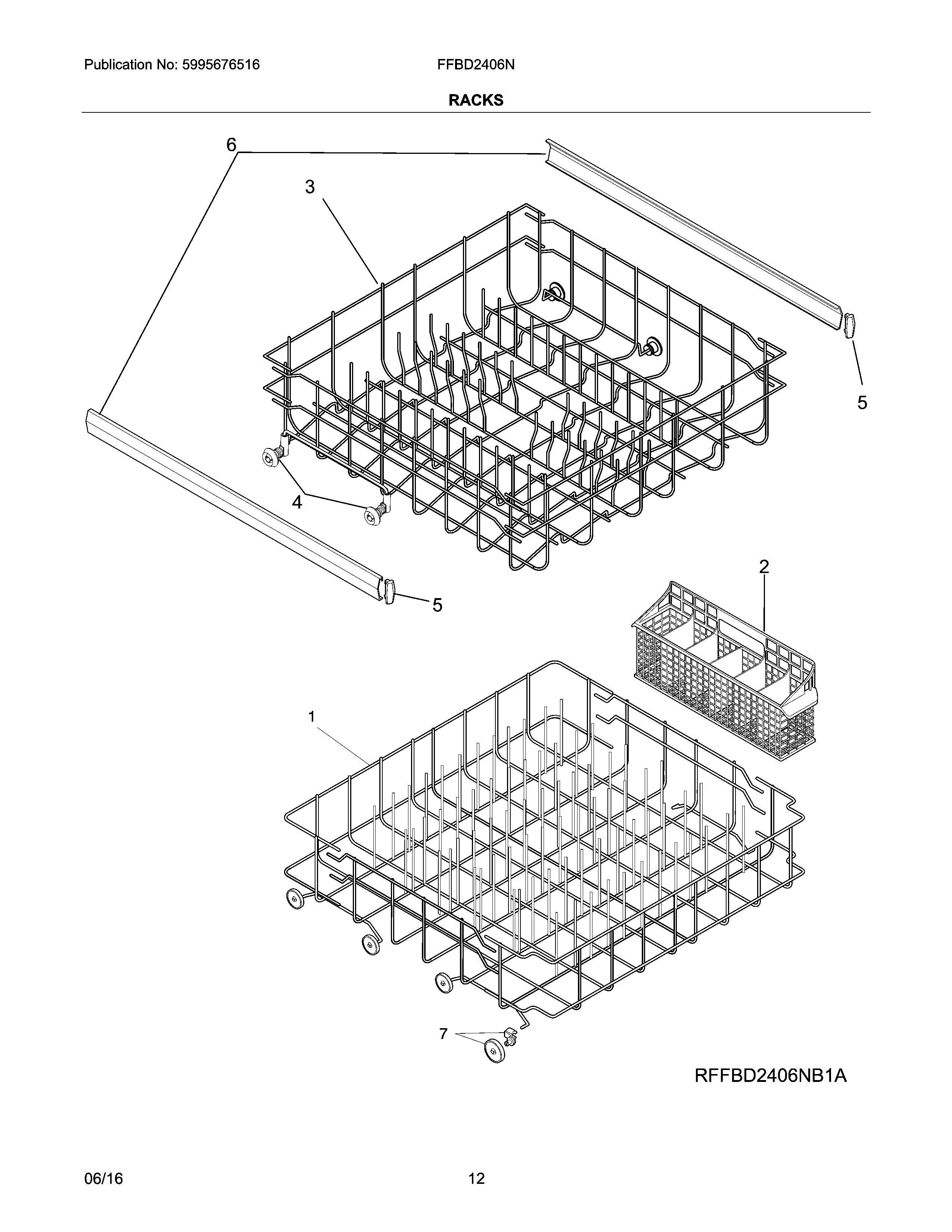 Frigidaire FFBD2406NS8B racks diagram