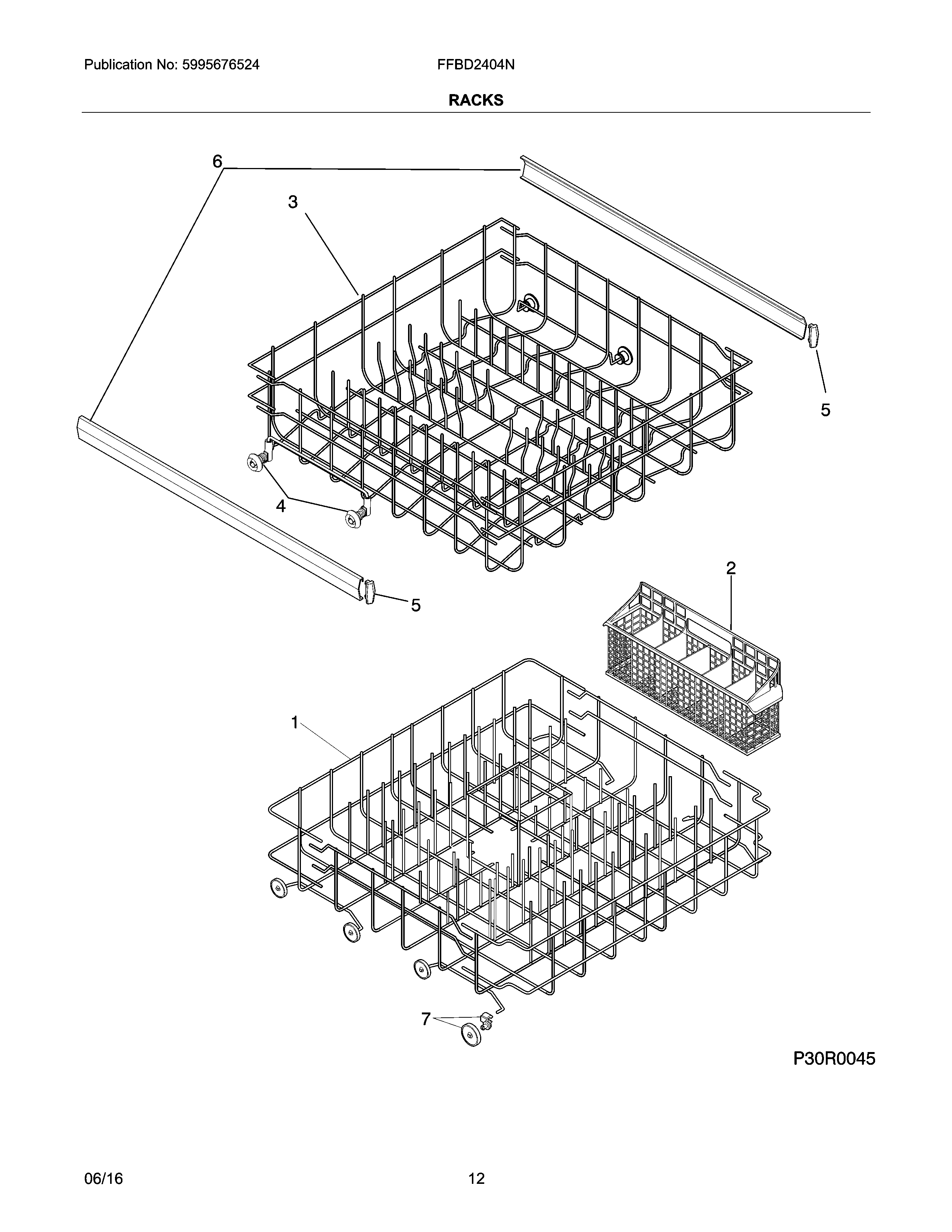 Frigidaire FFBD2404NB7C racks diagram