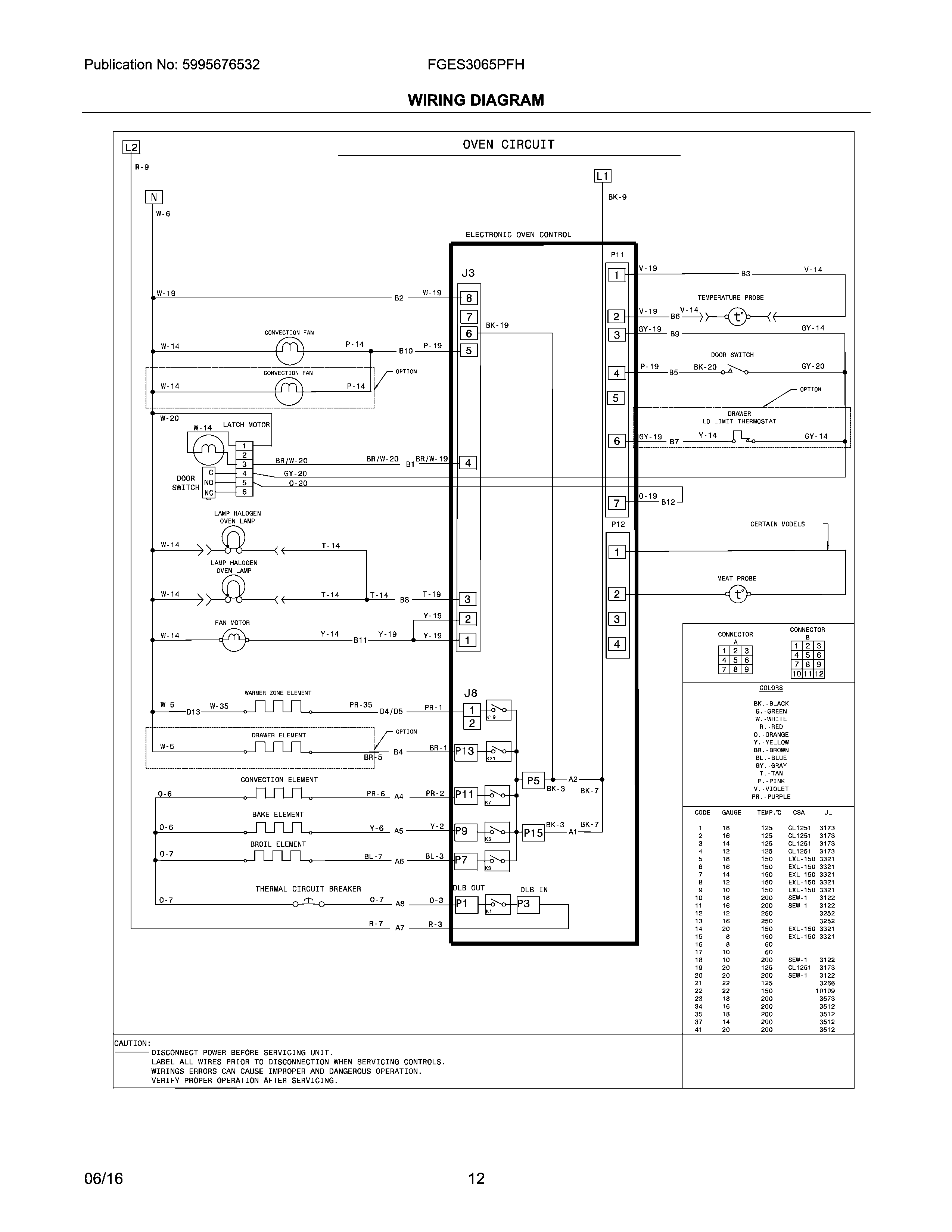 Frigidaire FGES3065PFH wiring diagram diagram