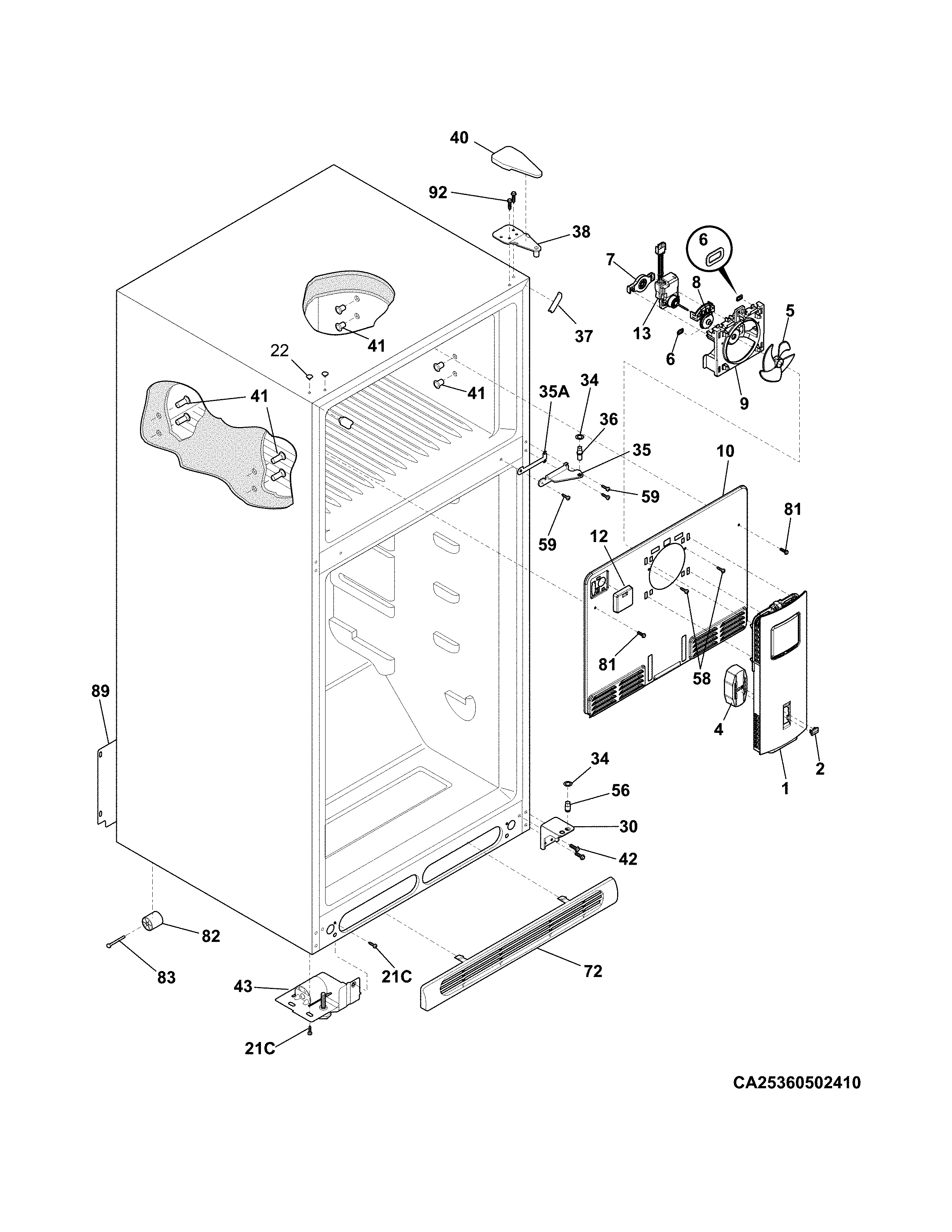 Frigidaire FFHT1821QS3 cabinet diagram