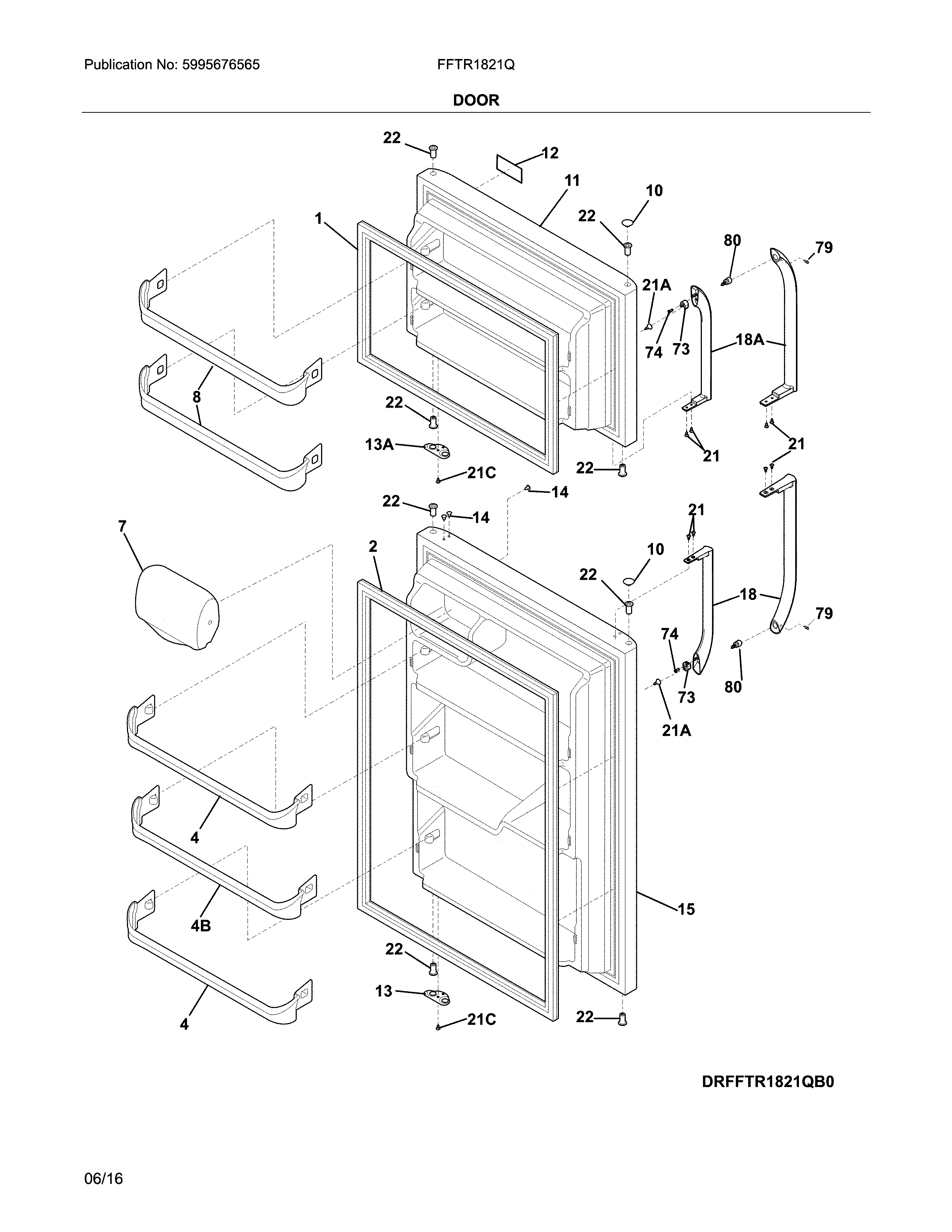 Frigidaire FFTR1821QB5A doors diagram