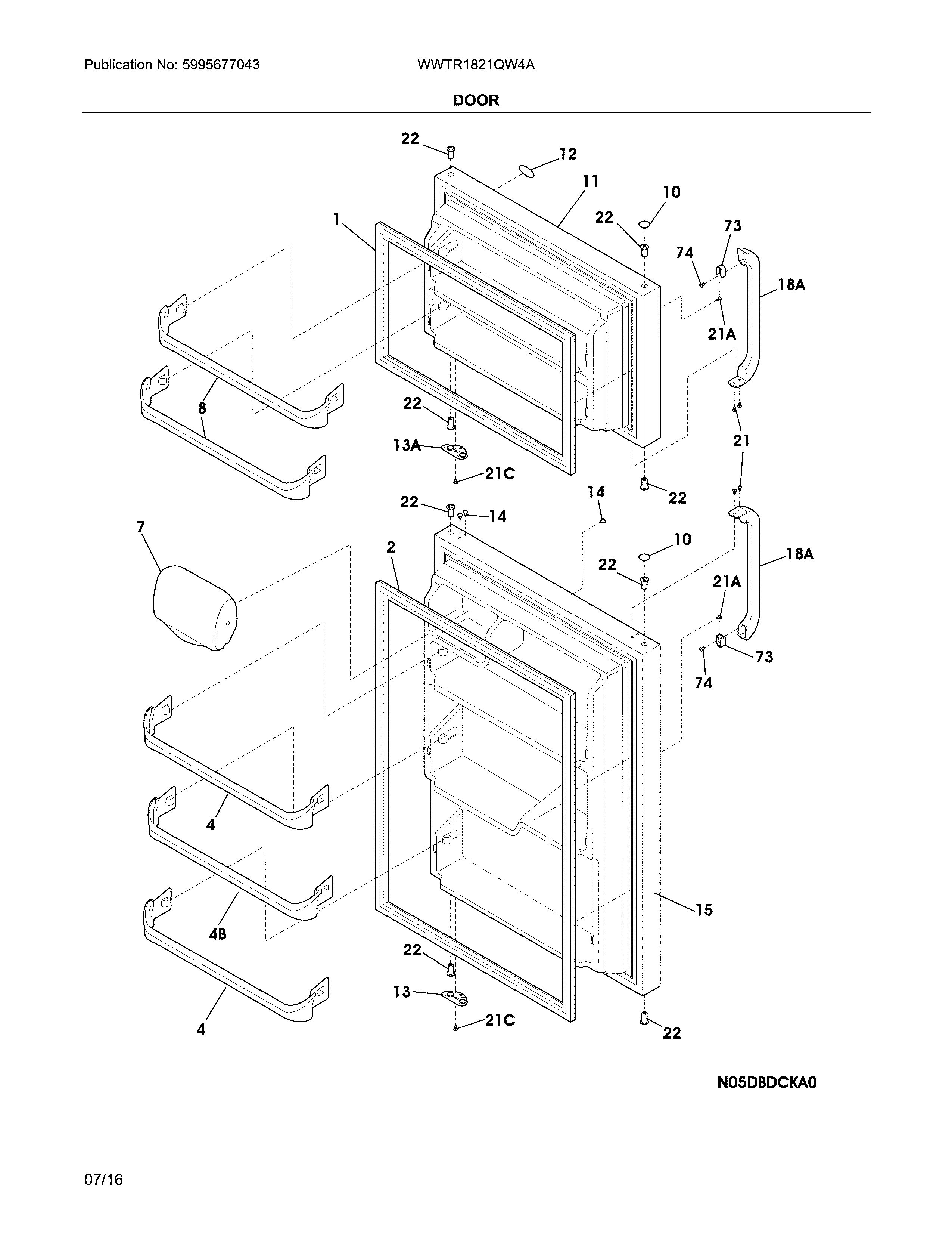 White-Westinghouse WWTR1821QW4A doors diagram