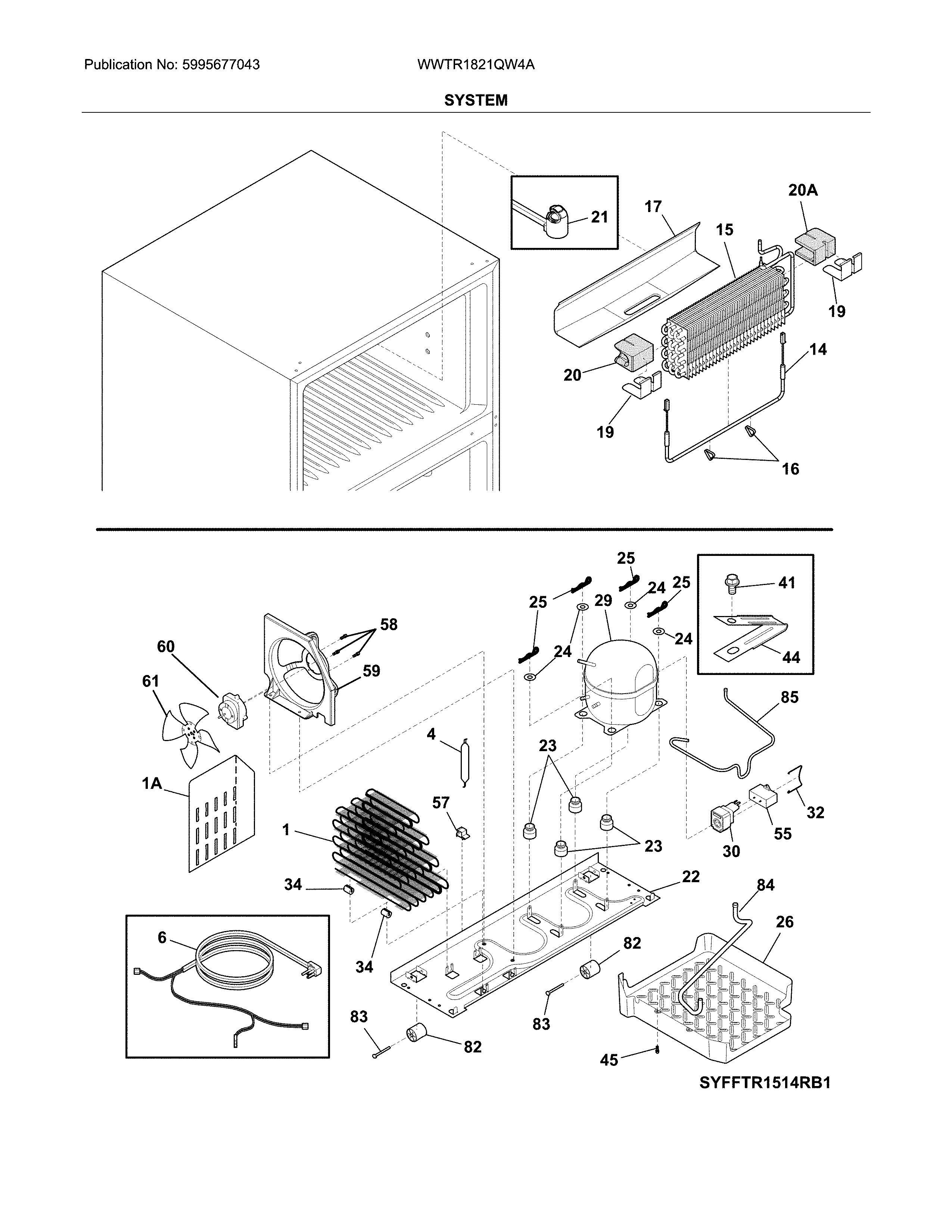 White-Westinghouse WWTR1821QW4A system diagram