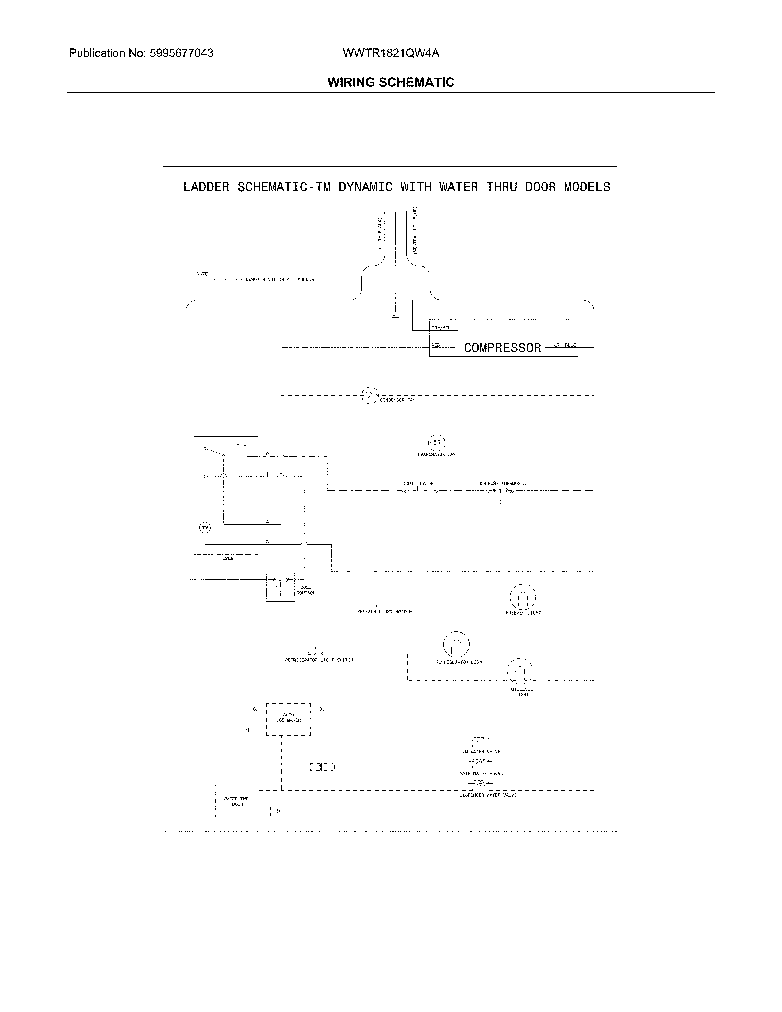 White-Westinghouse WWTR1821QW4A wiring schematic diagram