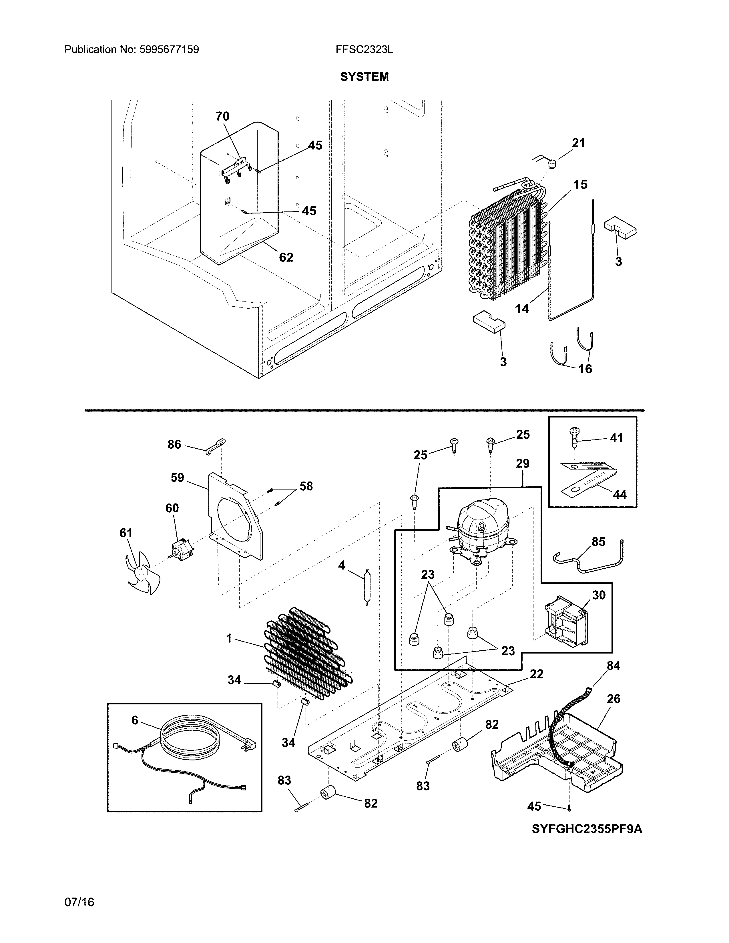 Frigidaire FFSC2323LPBA system diagram