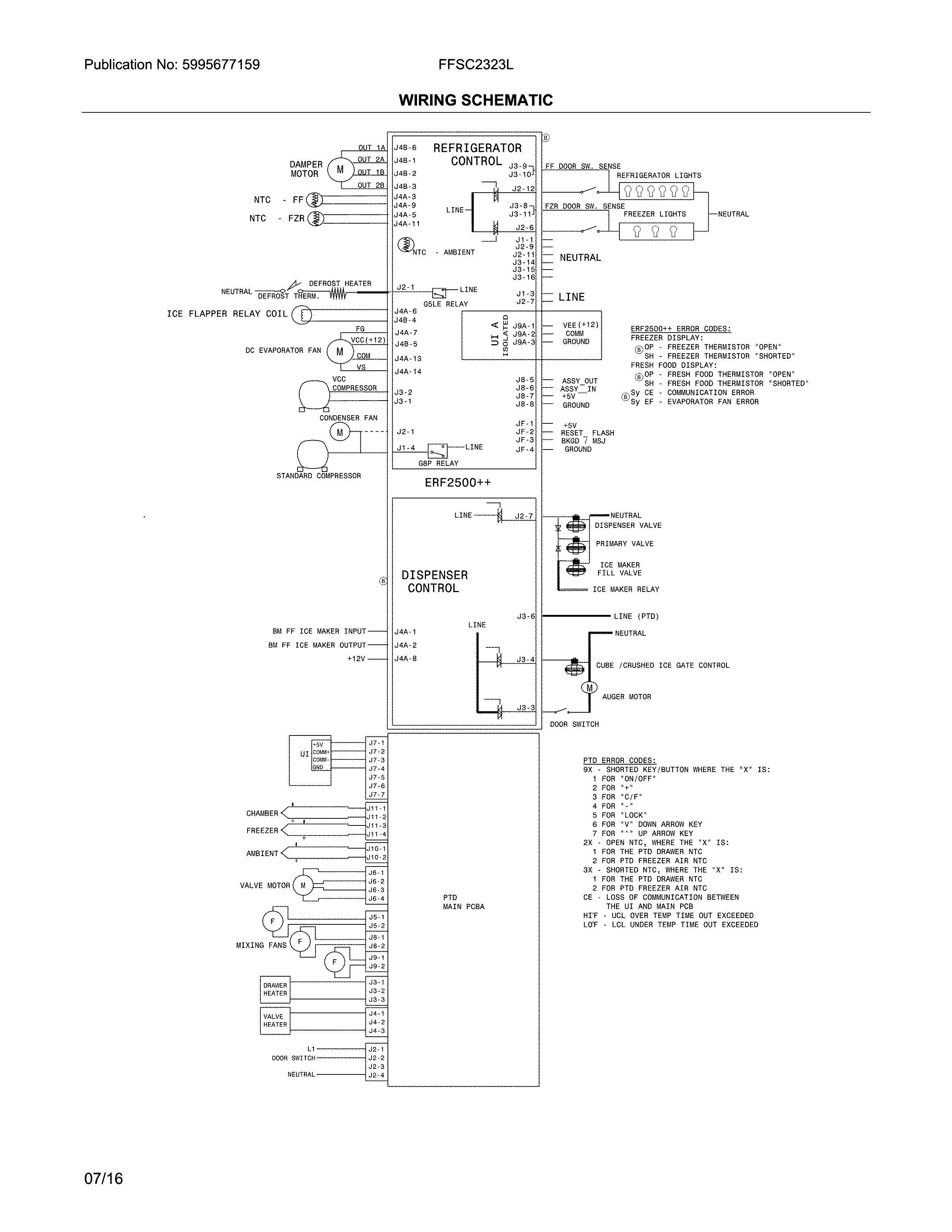 Frigidaire FFSC2323LPBA wiring schematic diagram