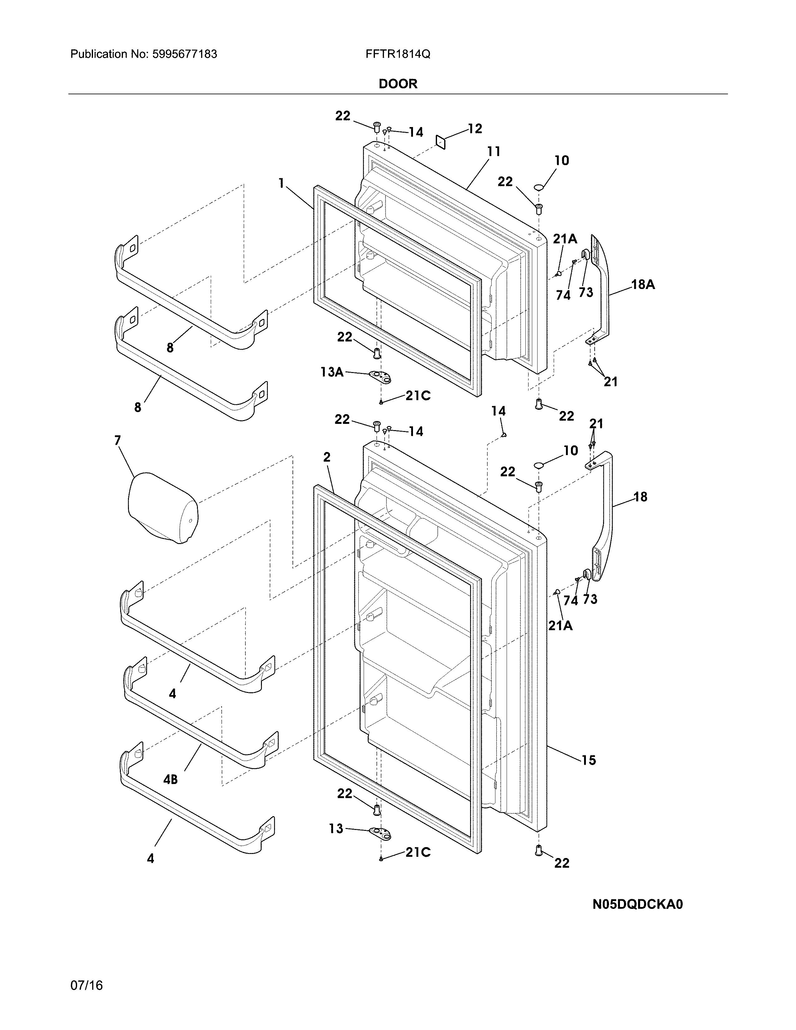 Frigidaire FFTR1814QW4A doors diagram