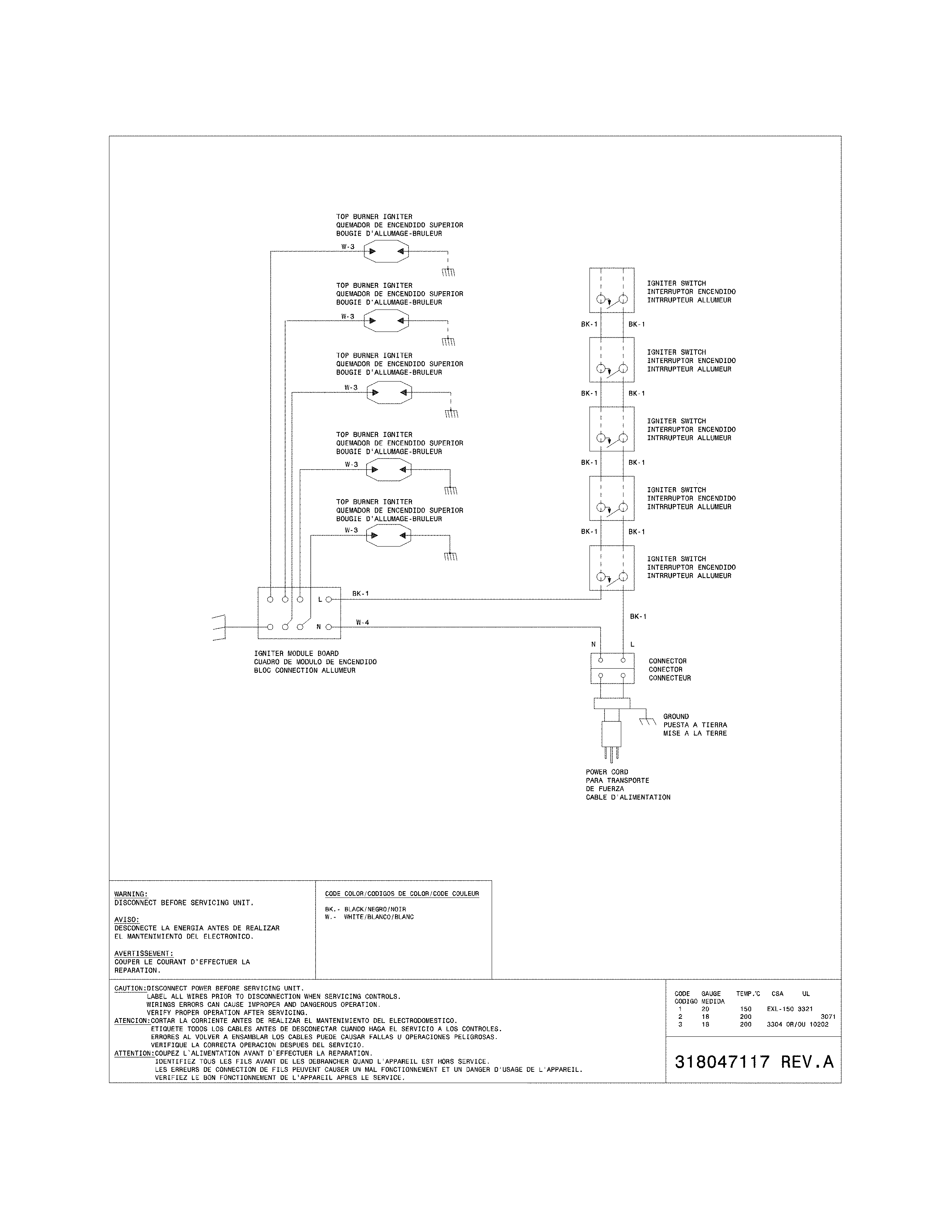 Frigidaire FGGC3047QBB wiring diagram diagram