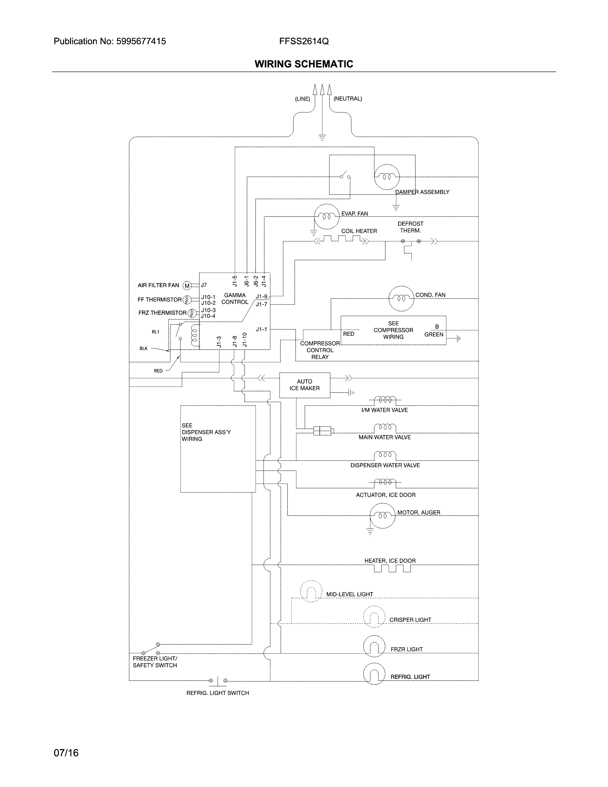 Frigidaire FFSS2614QP6A wiring schematic diagram