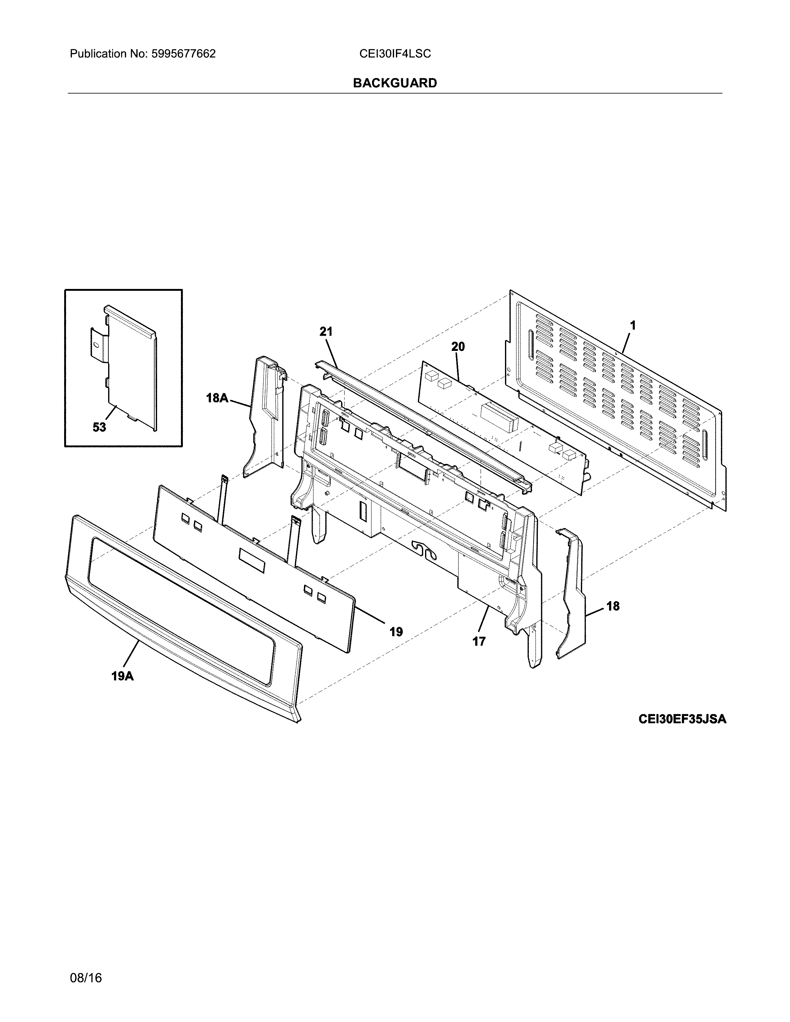 Electrolux CEI30IF4LSC backguard diagram