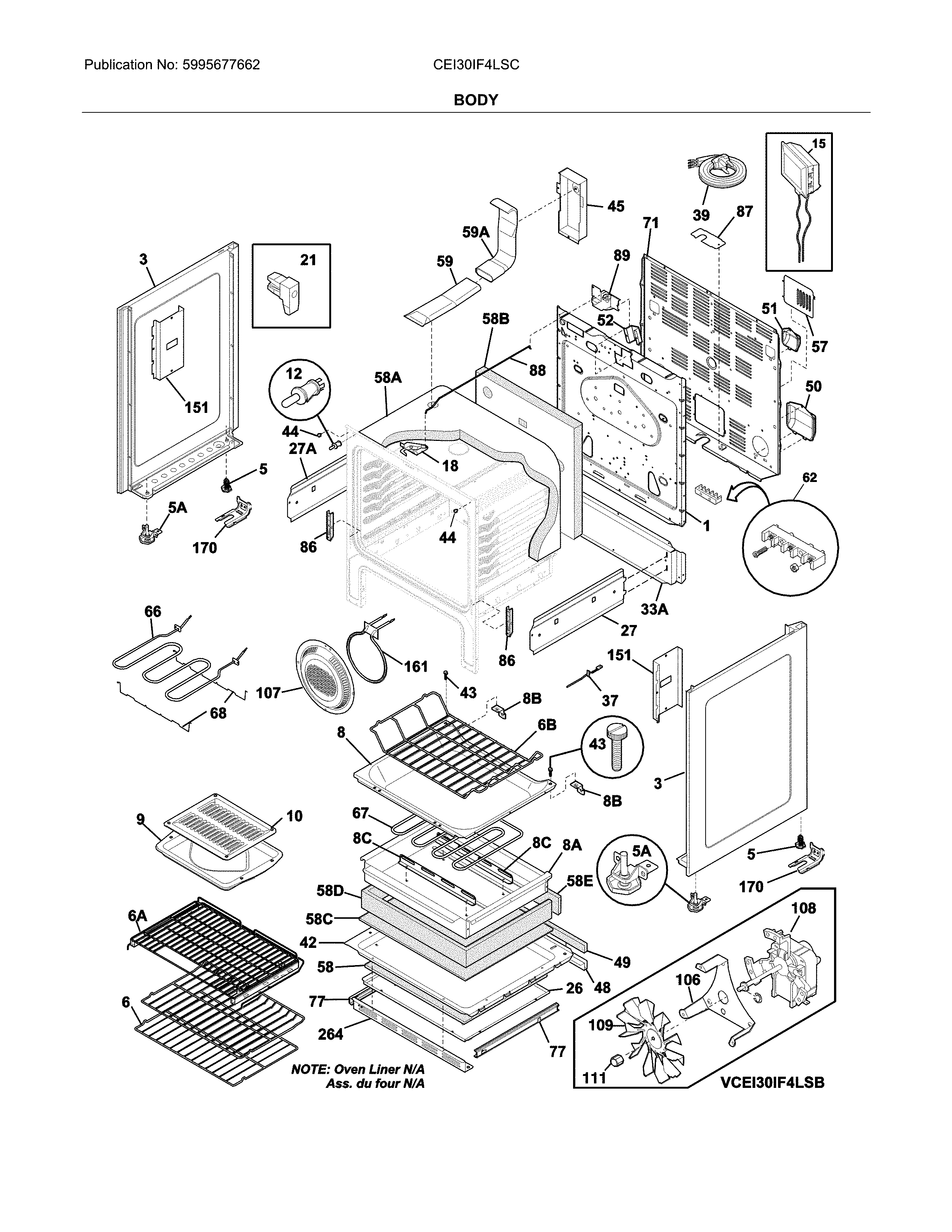 Electrolux CEI30IF4LSC body diagram
