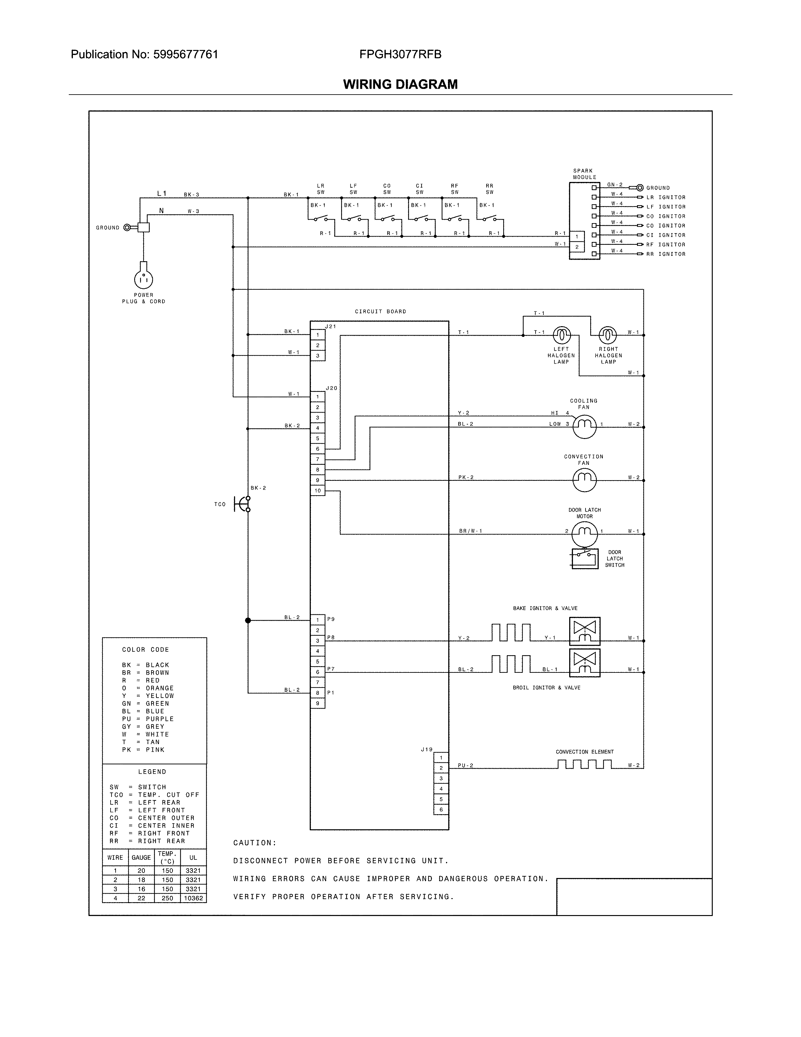 Frigidaire FPGH3077RFB wiring diagram diagram