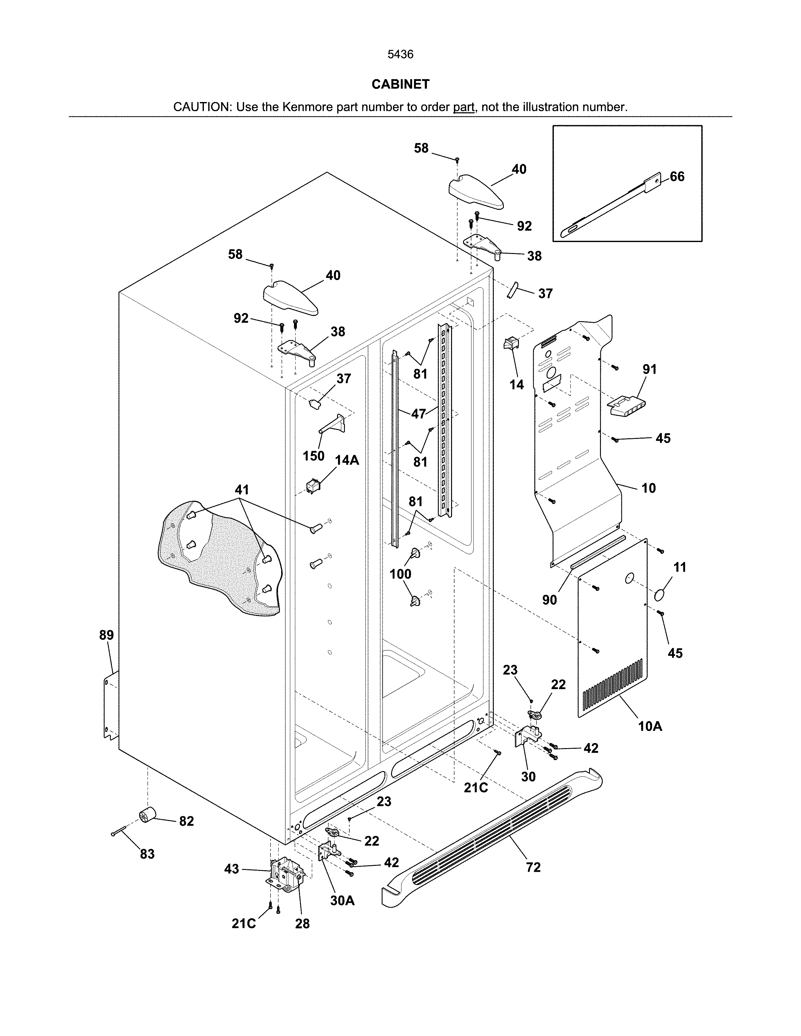 Kenmore 25354364403 cabinet diagram